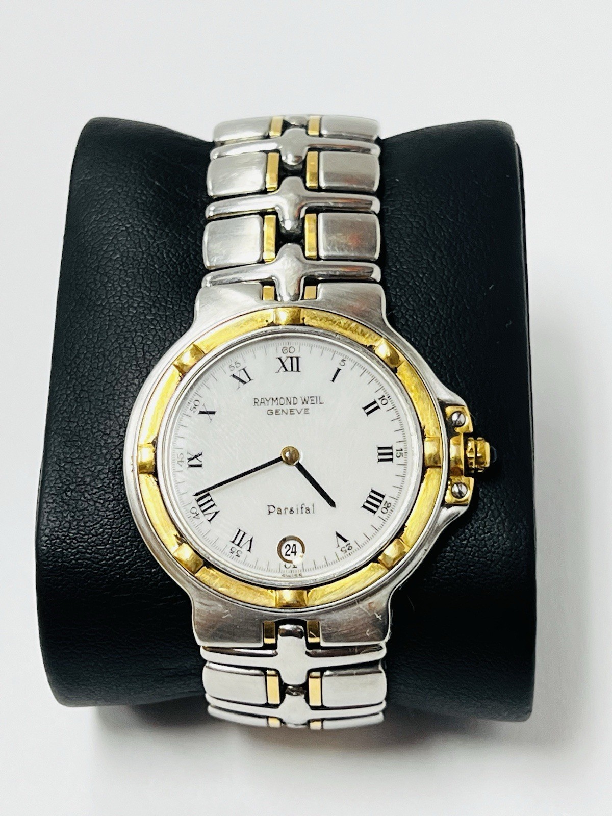 Raymond Weil Geneve Parsifal Two-Tone SS Quartz White Roman Dial Date