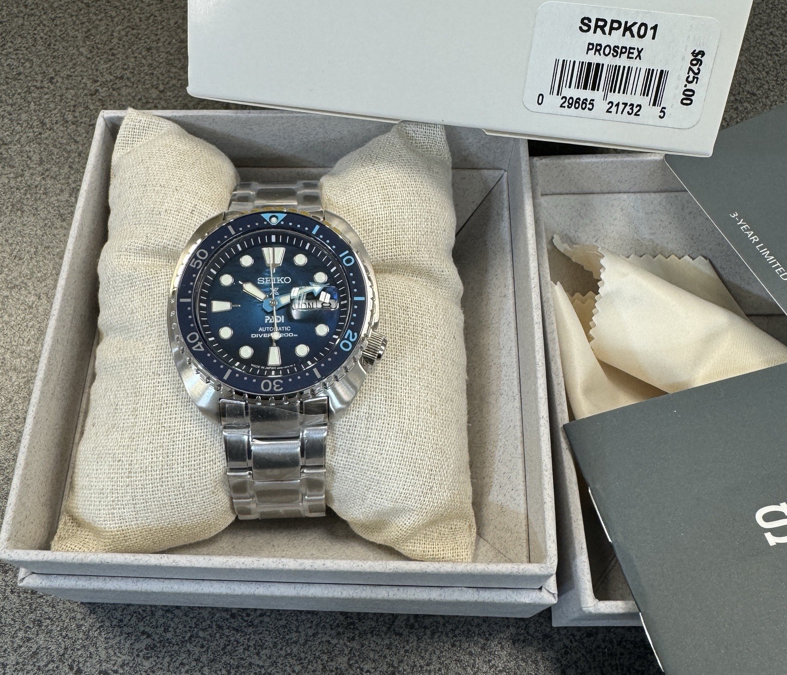 Seiko Men’s Prospex Great Blue Limited US Edition Automatic SRPK01 Made In Japan