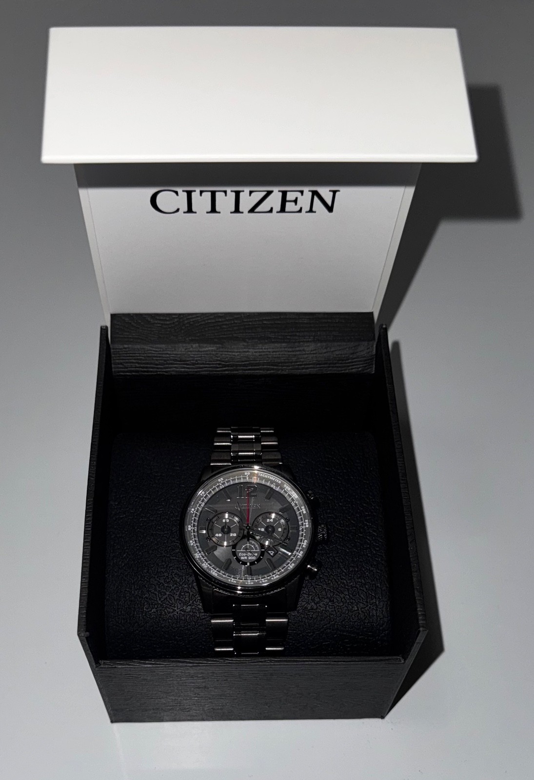 Brand New Citizen Nighthawk WR200 Eco-Drive Gray Stainless Steel Watch
