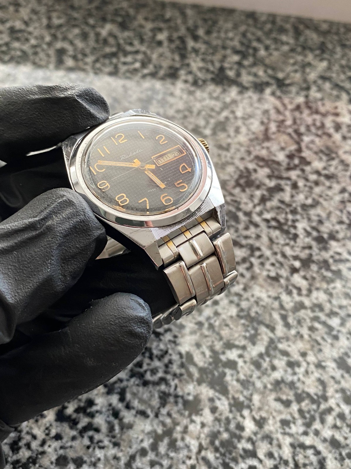Vintage Raketa Watch Soviet Dial Black mechanical Original Wristwach Rare USSR