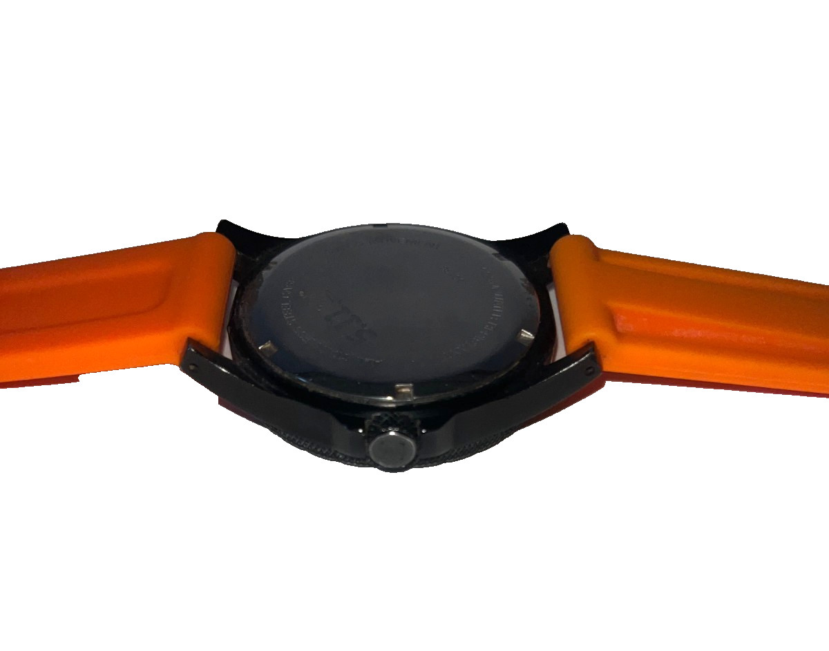 5.11 Analog Mens Sports Wristwatch Gray Dial Orange Band Stainless Steel 50133