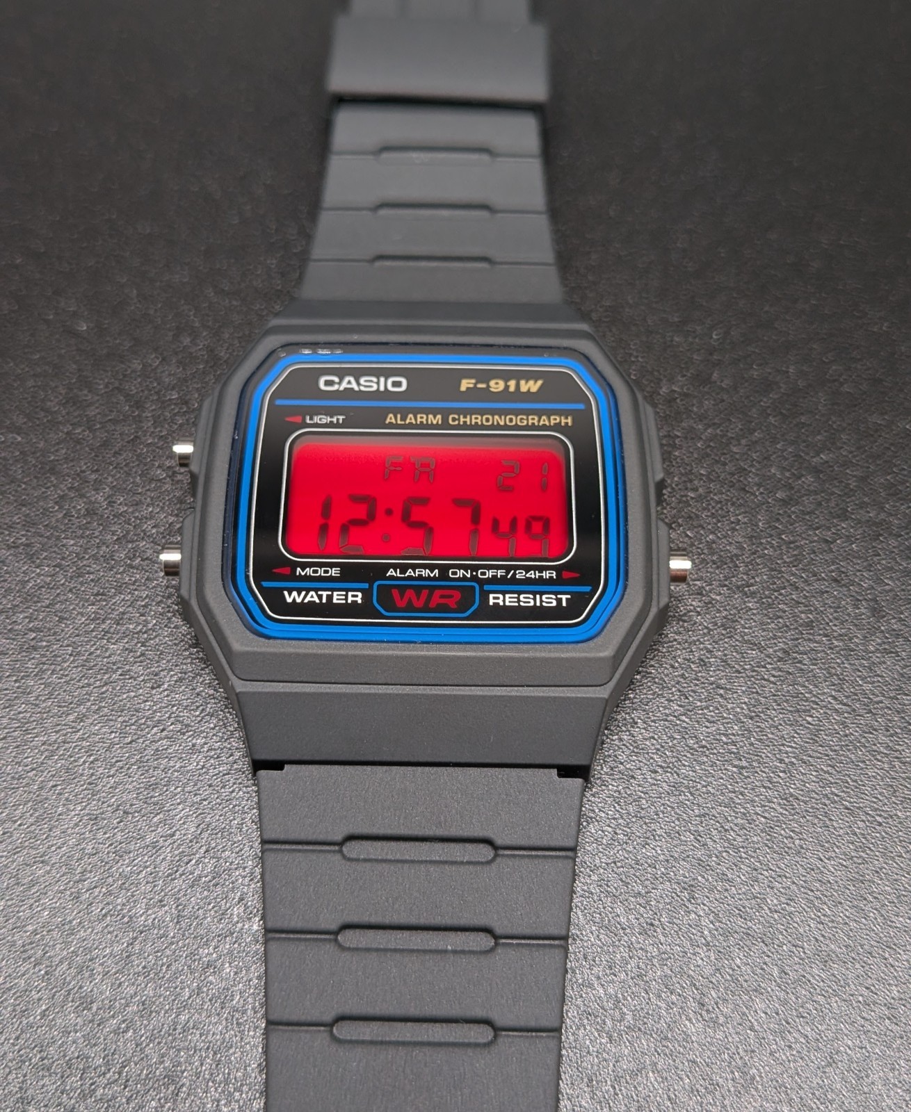 Casio F-91W “Neon Red” Digital Watch Custom Build Retro Vintage Stranger Things