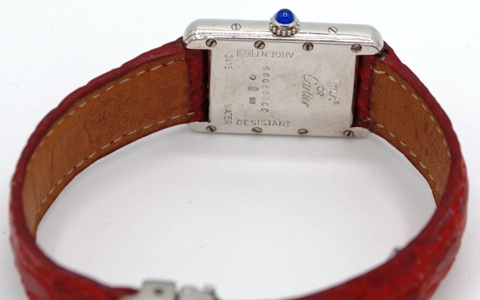 Must de Cartier Tank Solid .925 Rhodium Plated Quartz Watch 22x29mm All Original