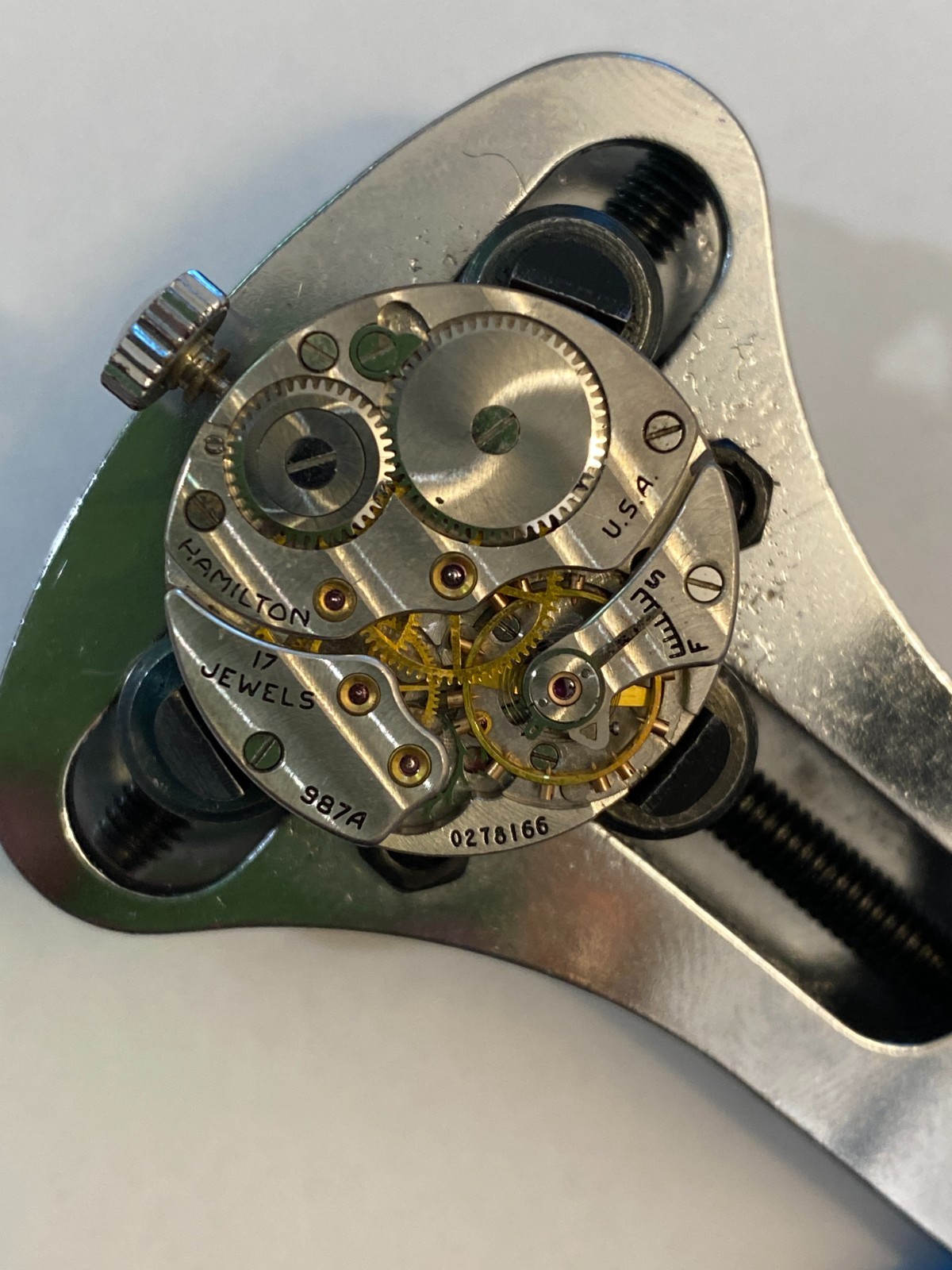 WWII Hamilton 987A ORD DEPT US Army Military Watch OD-23525 17J Parts Vintage