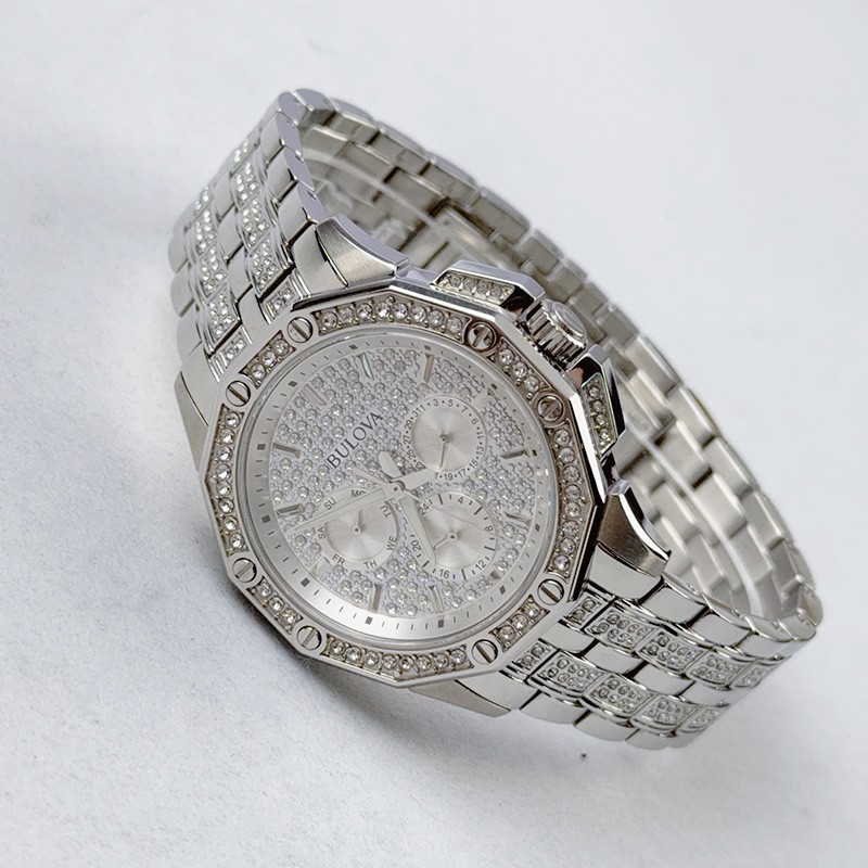 Bulova Octava 96C134 Crystal White Dial Silver Men’s Quartz Watch
