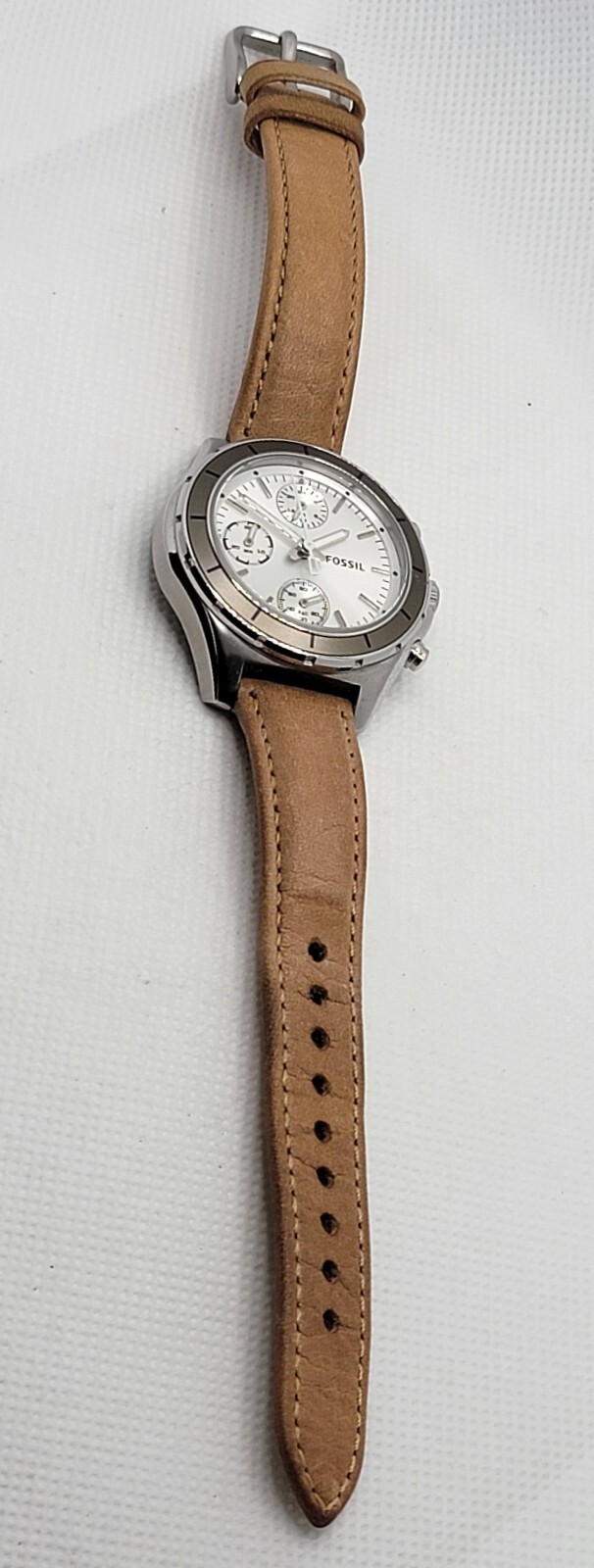 Ladies Fossil Flight Chronograph Brown Leather Strap Analog Watch CH-2830 I3