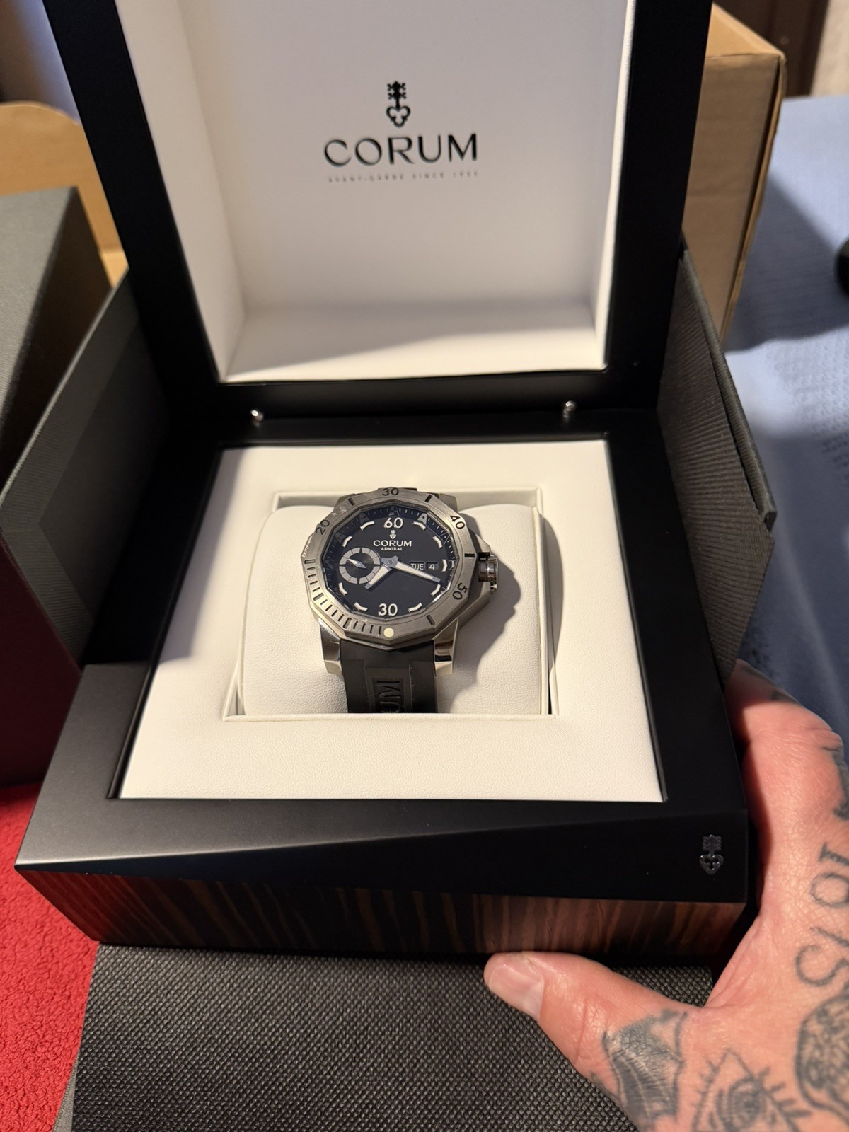 Corum Admiral’s Cup Deep Hull Automatic Black Dial Men’s Swiss Made Dive Watch