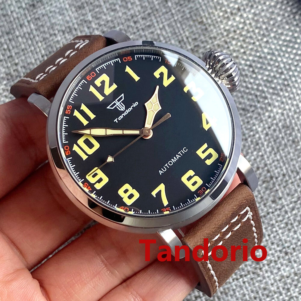 Big 46.5mm Tandorio Sapphire Glass NH35A PT5000 Auto Movement Men Watch Luminous