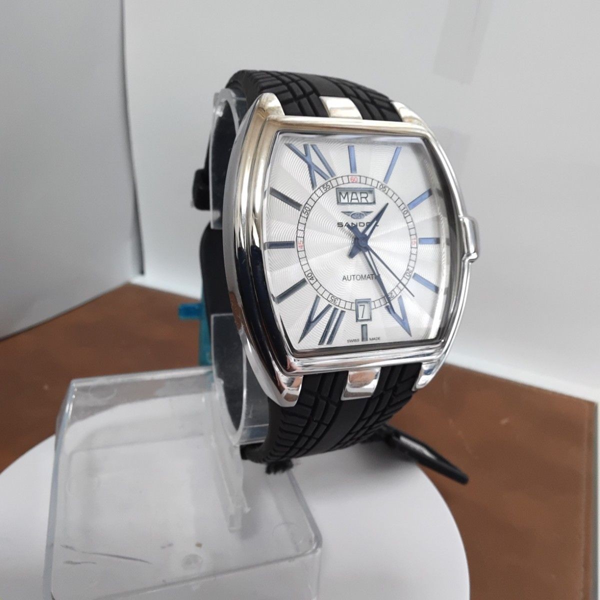 SANDOZ SD-81259-08 Swiss Automatic Day-Date Mens Watch White Dial 40mm Unused
