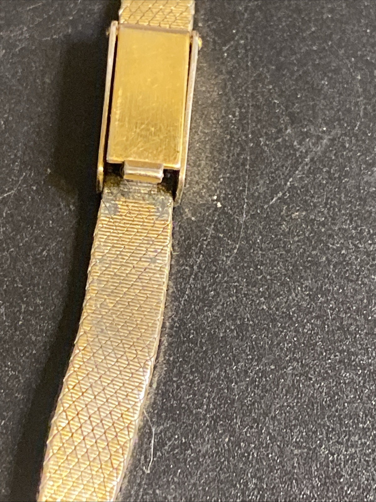 Jules Jurgensen Watch Women 14mm Black Dial Gold Tone Octagon (Parts Only)