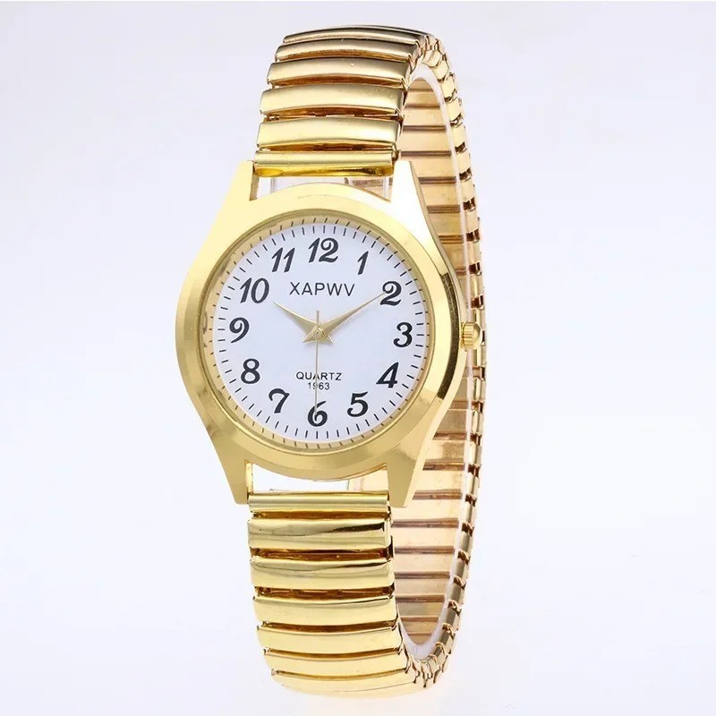 Fashion Women Men Watch Flexible Elastic Band Wrist Watch Steel Strap