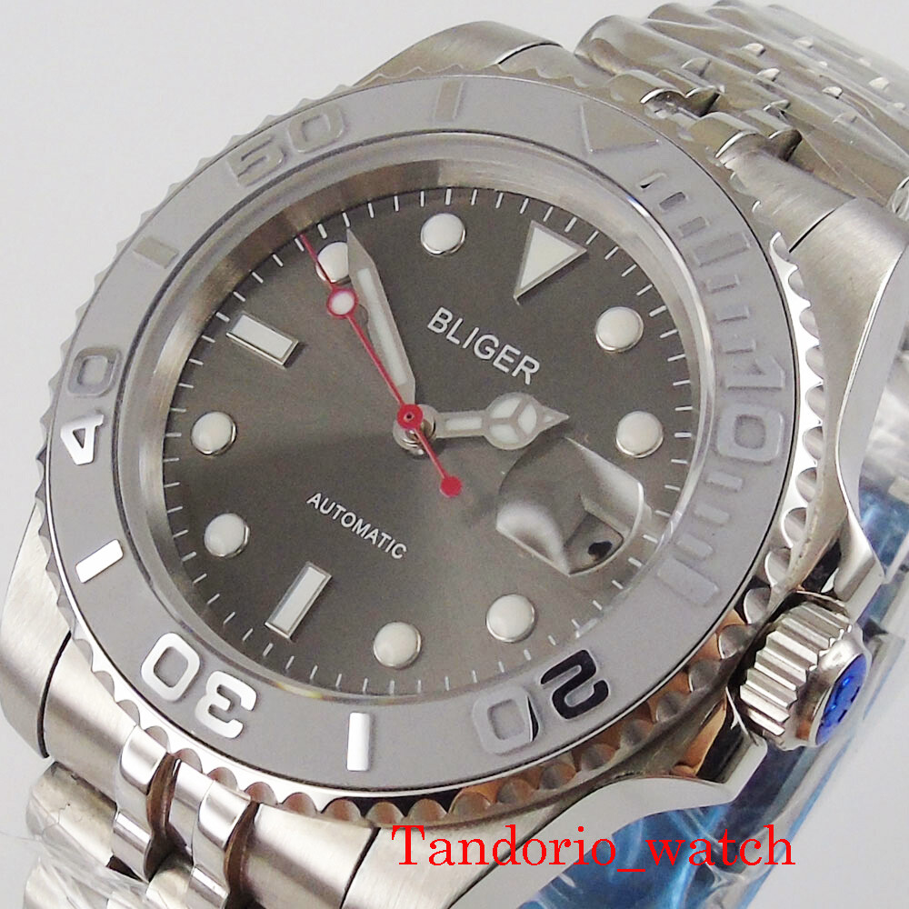 40mm Bliger MIYOTA NH35A Automatic Mens Watch Sapphire Glass Jubilee Bracelet