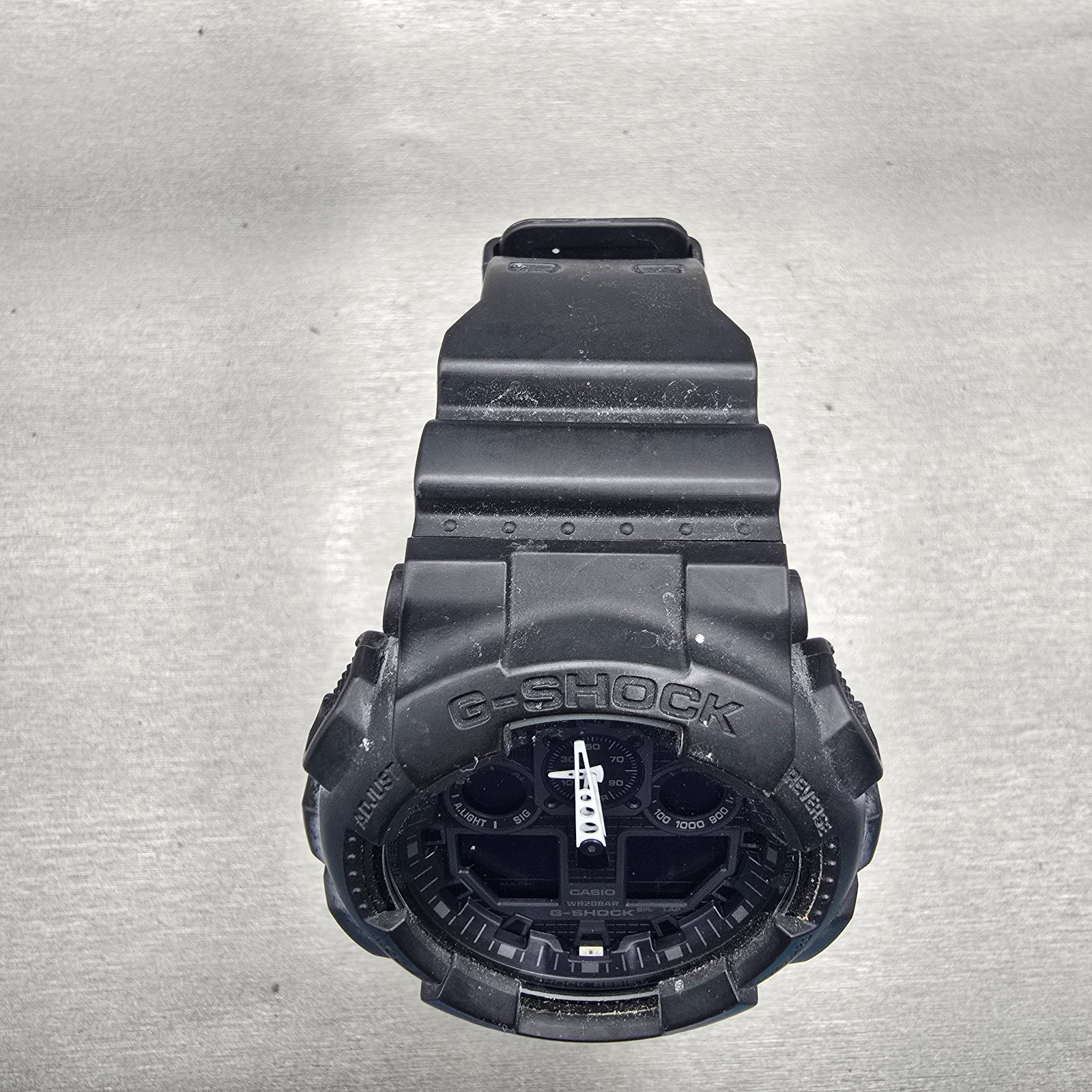 Casio G-Shock GA-100 Watch Men 51mm Black Alarm Chronograph Timer New Battery