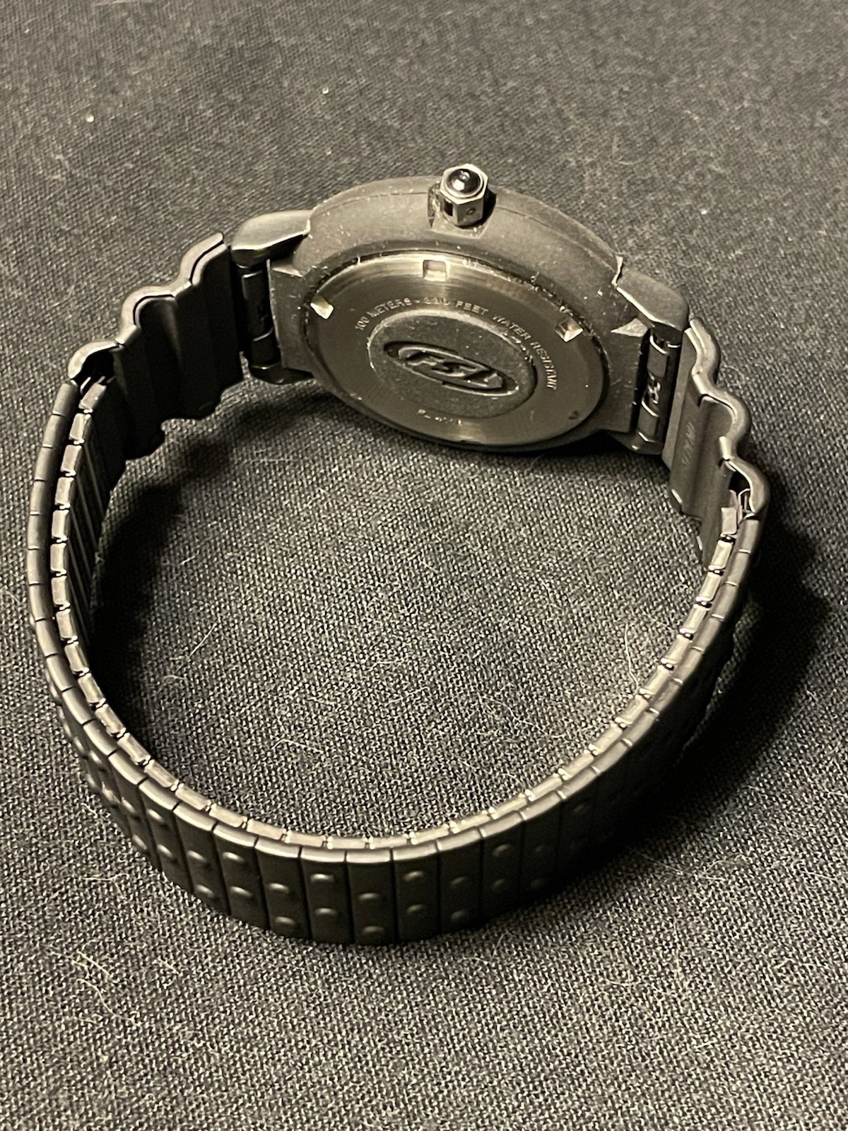 Fossil Men’s Watch Black Rubber Silicone Encased Steel Expansion Band FL 4118