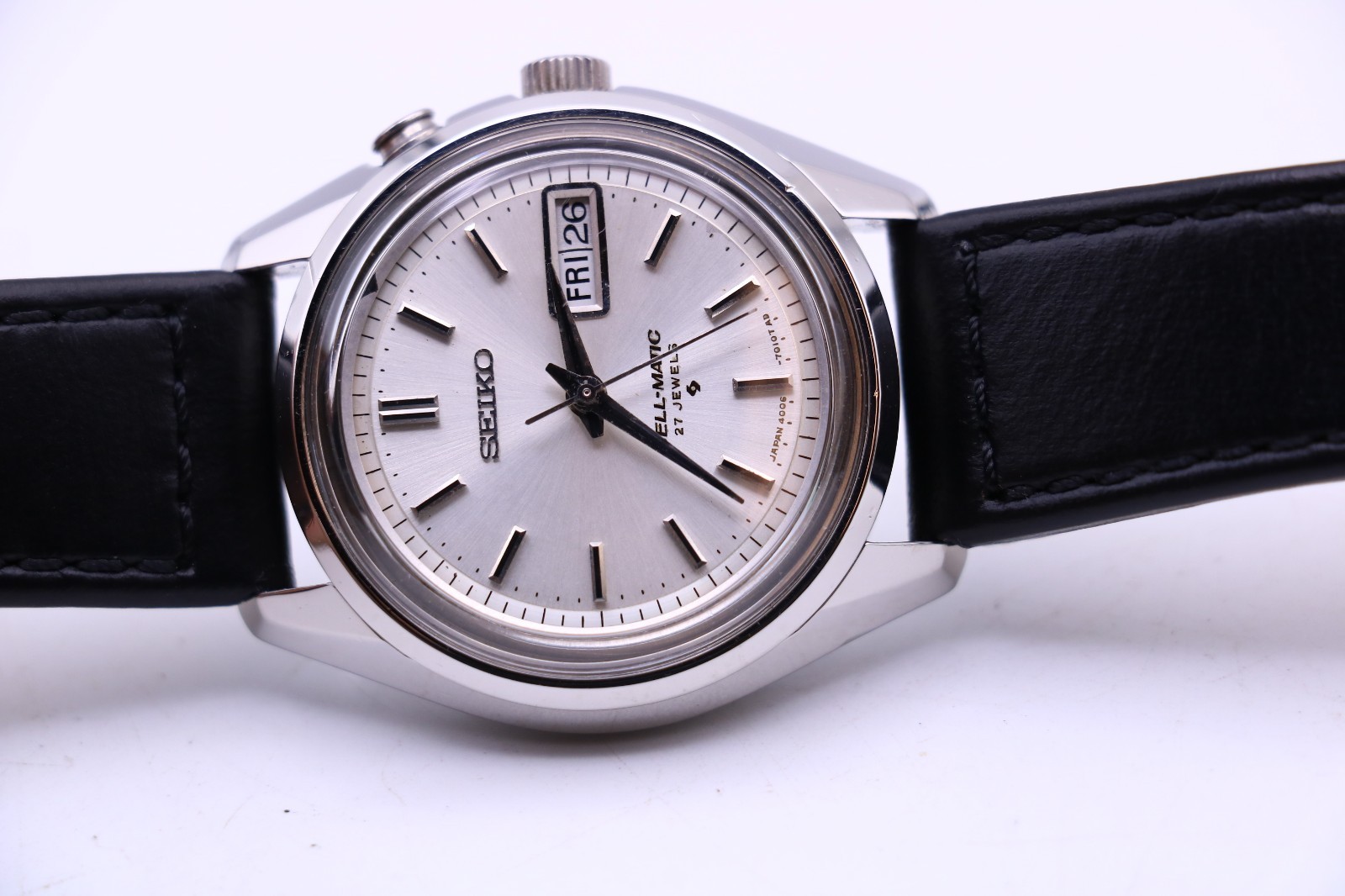 Mens Seiko Bell-matic 27j 4006-7011 japan stainless wrist watch NEW CRYSTAL