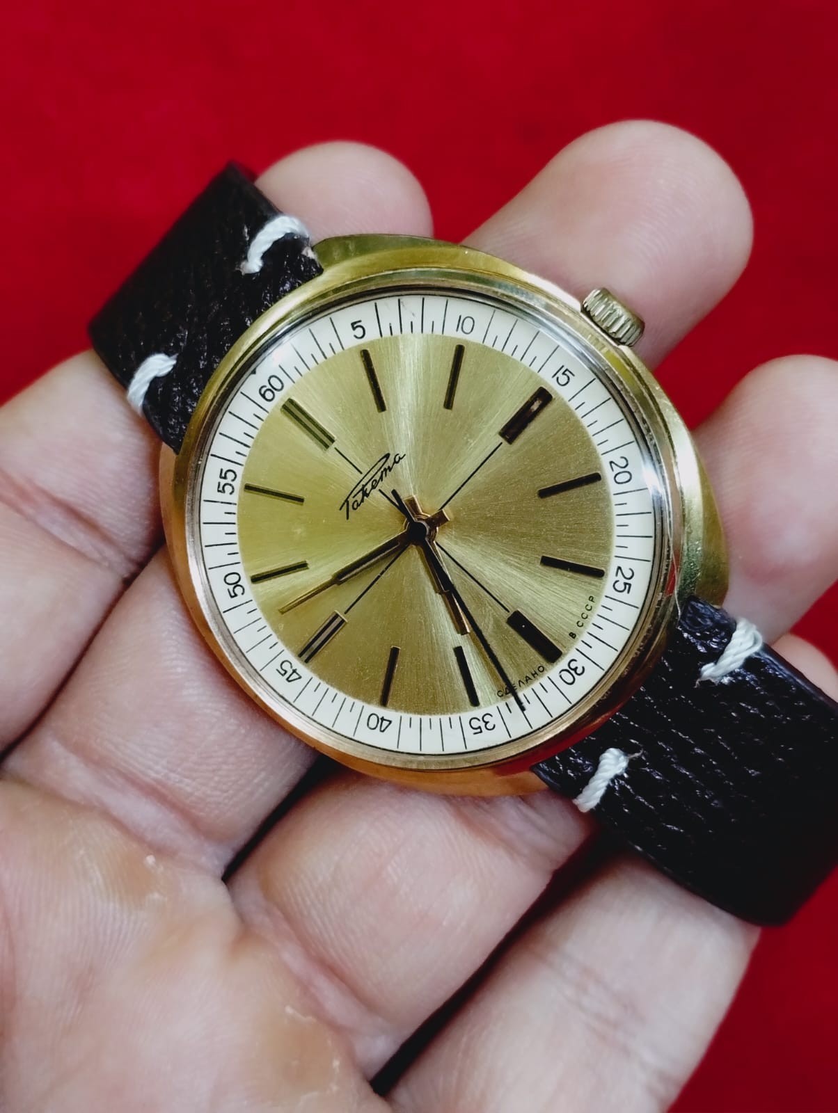 Vintage Raketa Mechanical Gold Plated USSR Mens original working wrist watch 050