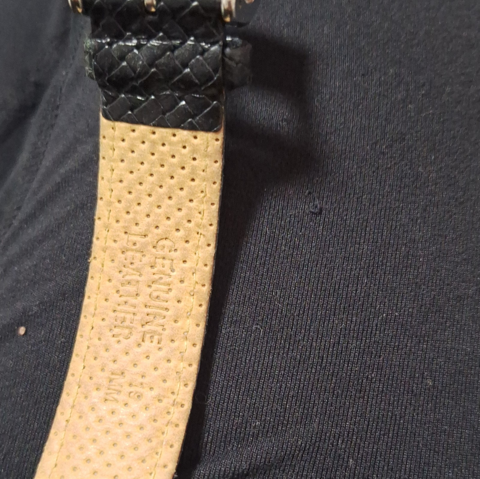 Tommy Bahama Swiss Quartz Date 50m Wristwatch Silver Case Black Leather 38mm
