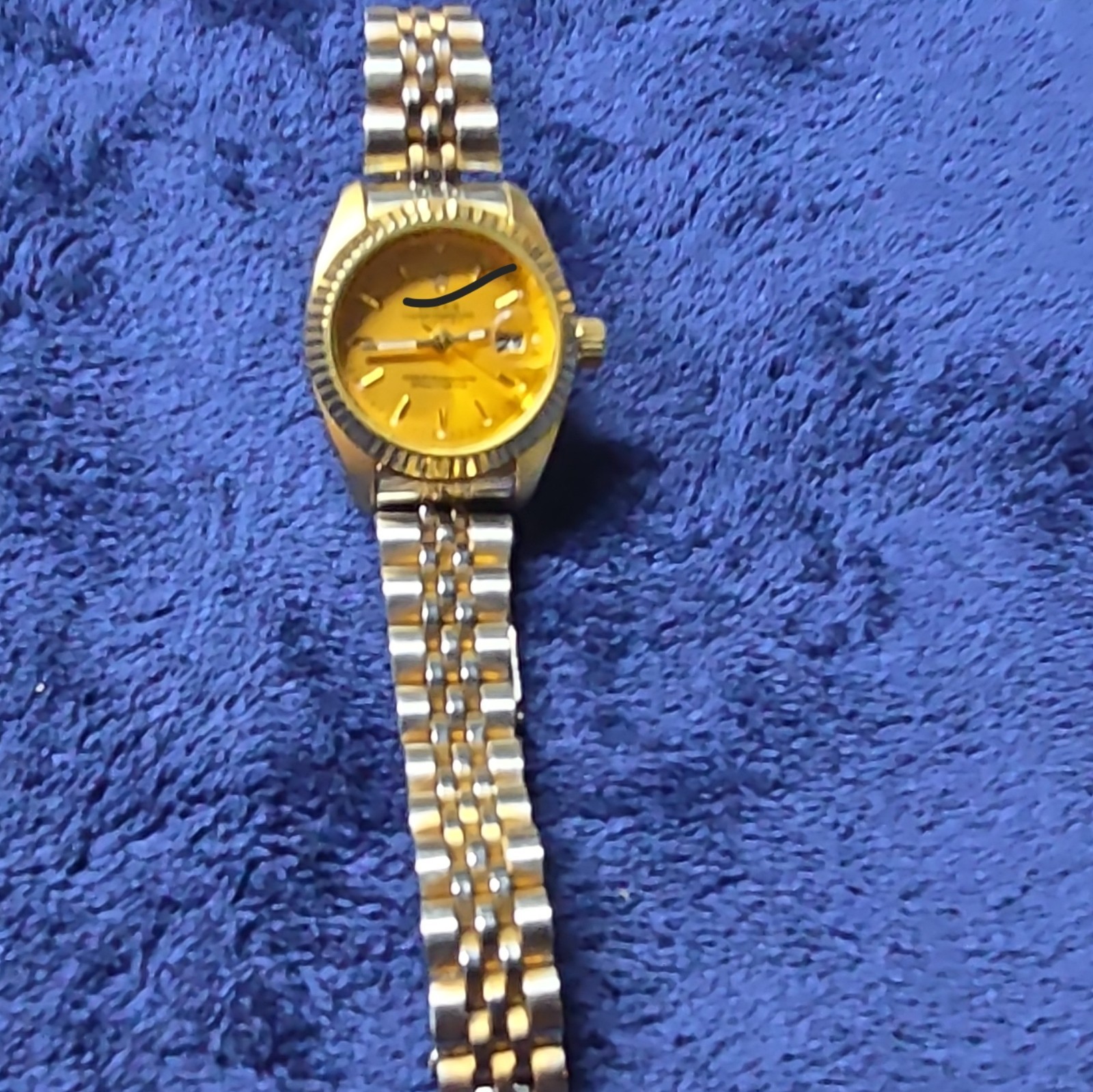 Nice Running 26mm Gold Dial Two-Tone Auto Fluted Date. High End Look Alike
