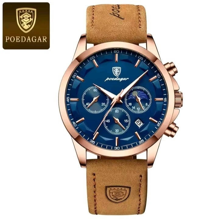 POEDAGAR Sports Luxury Men Quartz Watch Waterproof Chronograph Luminous Date Man