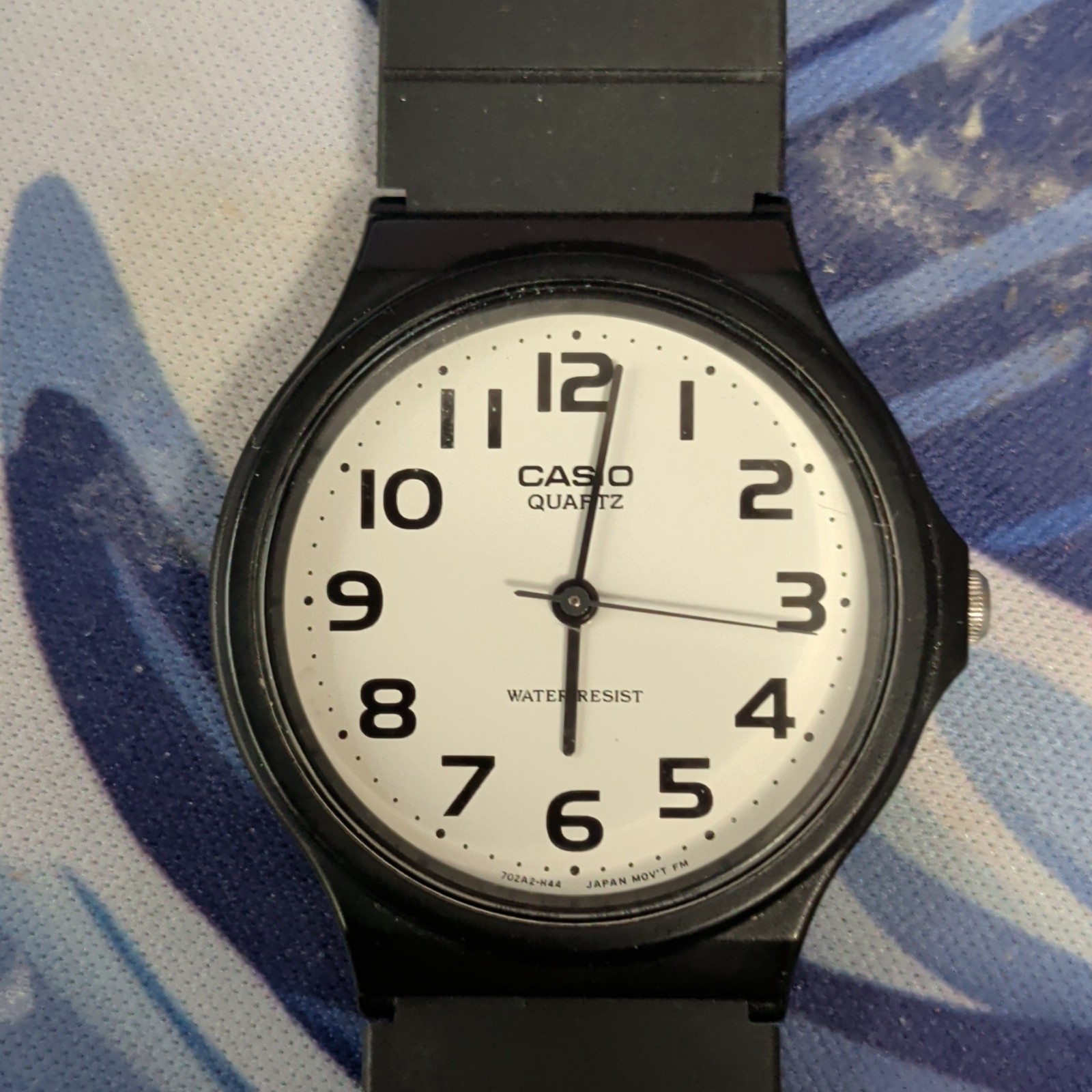 Casio MQ-24 Quartz Analog Water Resistant White Dial Black Resin Strap Watch
