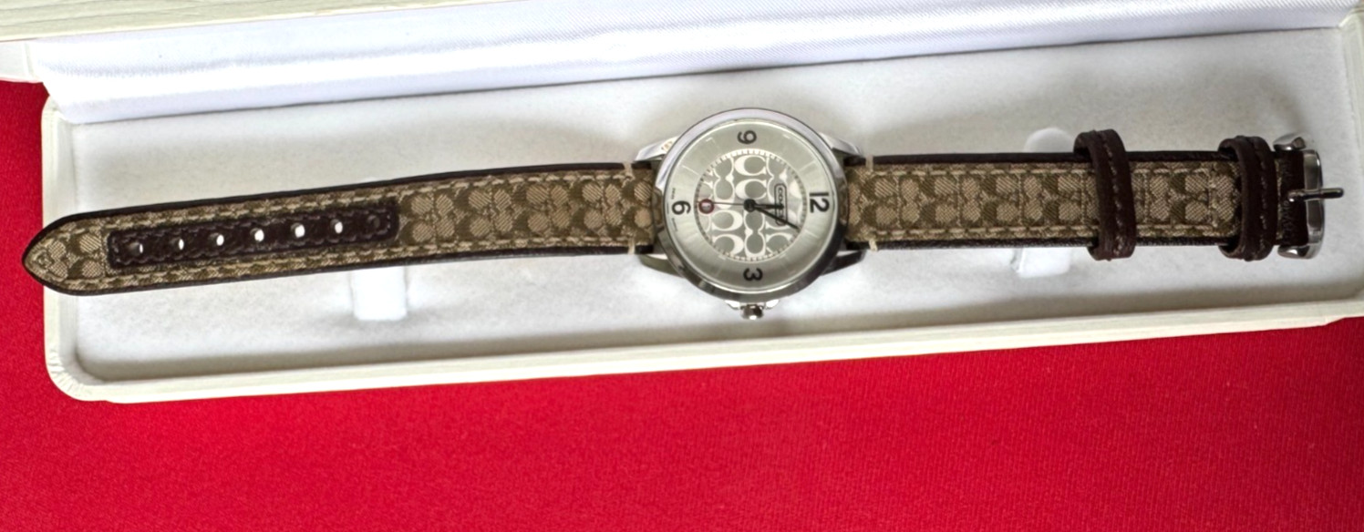 Coach Signature Classic Canvas & Leather Women’s Quartz Watch