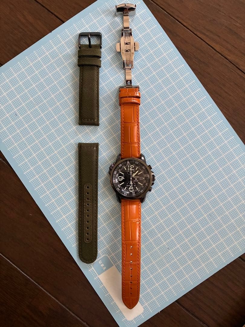 Seiko Prospex Solar Chronograph V172-0AL0 Black Dial Compass Bezel Watch