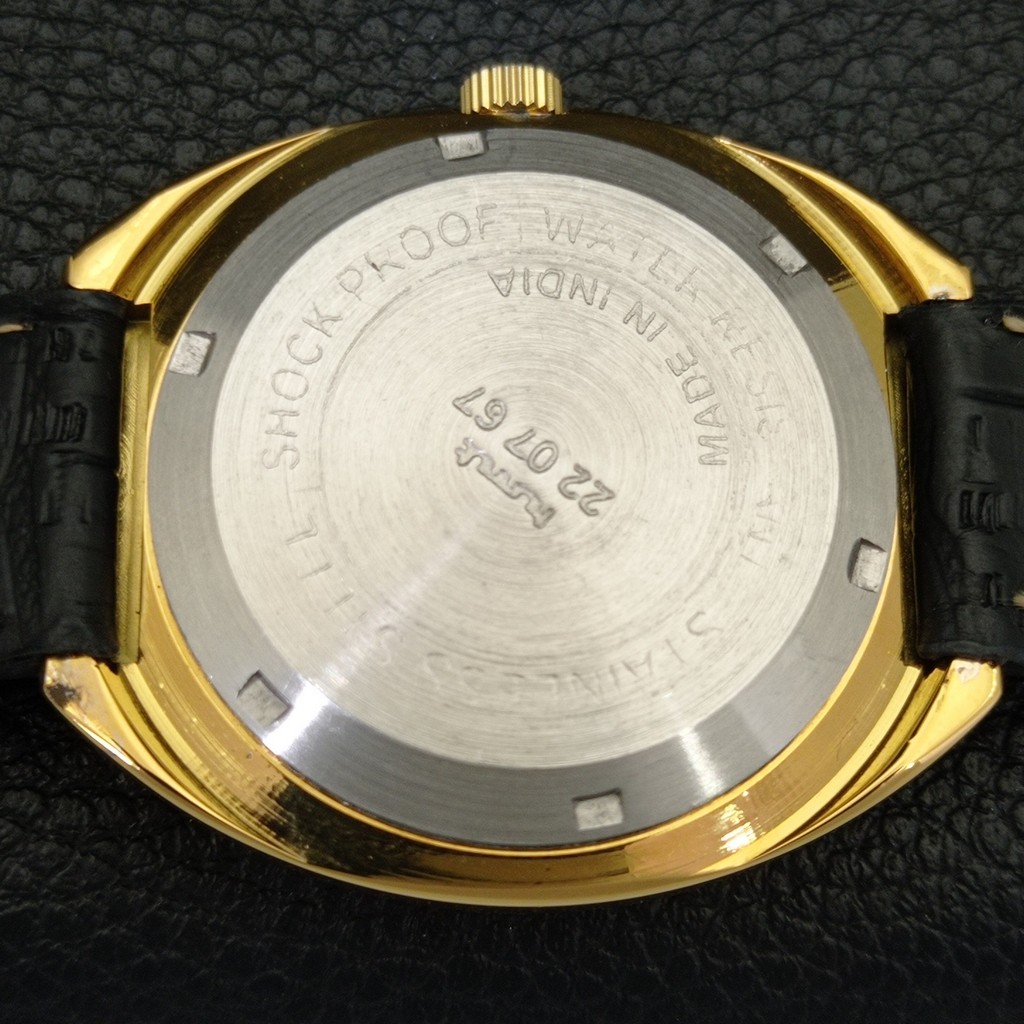 VINTAGE HMT KANCHAN 6501 AUTOMATIC INDIAN MENS GOLDEN COLOR DIAL WATCH a440939-1