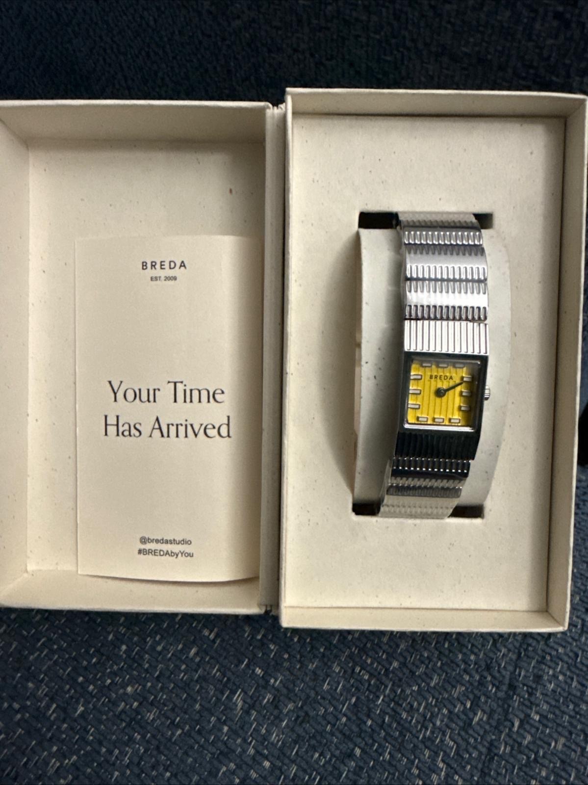 Breda Groove Square Bracelet Watch, 16mm