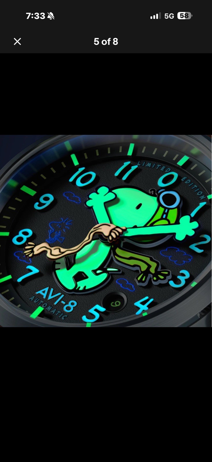 AVI-8 FLYBOY Engineer Automatic Peanuts Snoopy Flying Ace Limited Edition 41 mm