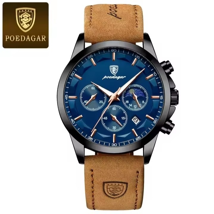 POEDAGAR Sports Luxury Men Quartz Watch Waterproof Chronograph Luminous Date Man