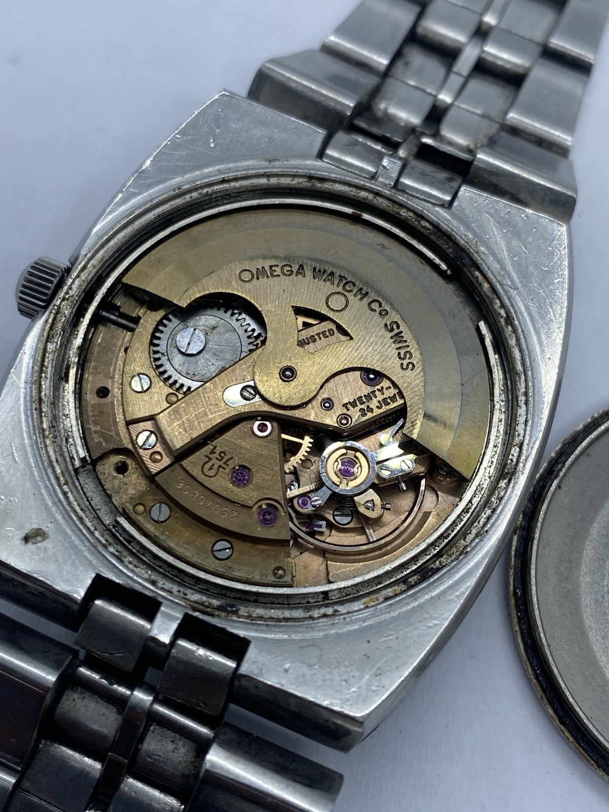 Omega Constellation 168.045 Cal 751 Automatic Men Watch For Repair Gold Bezel