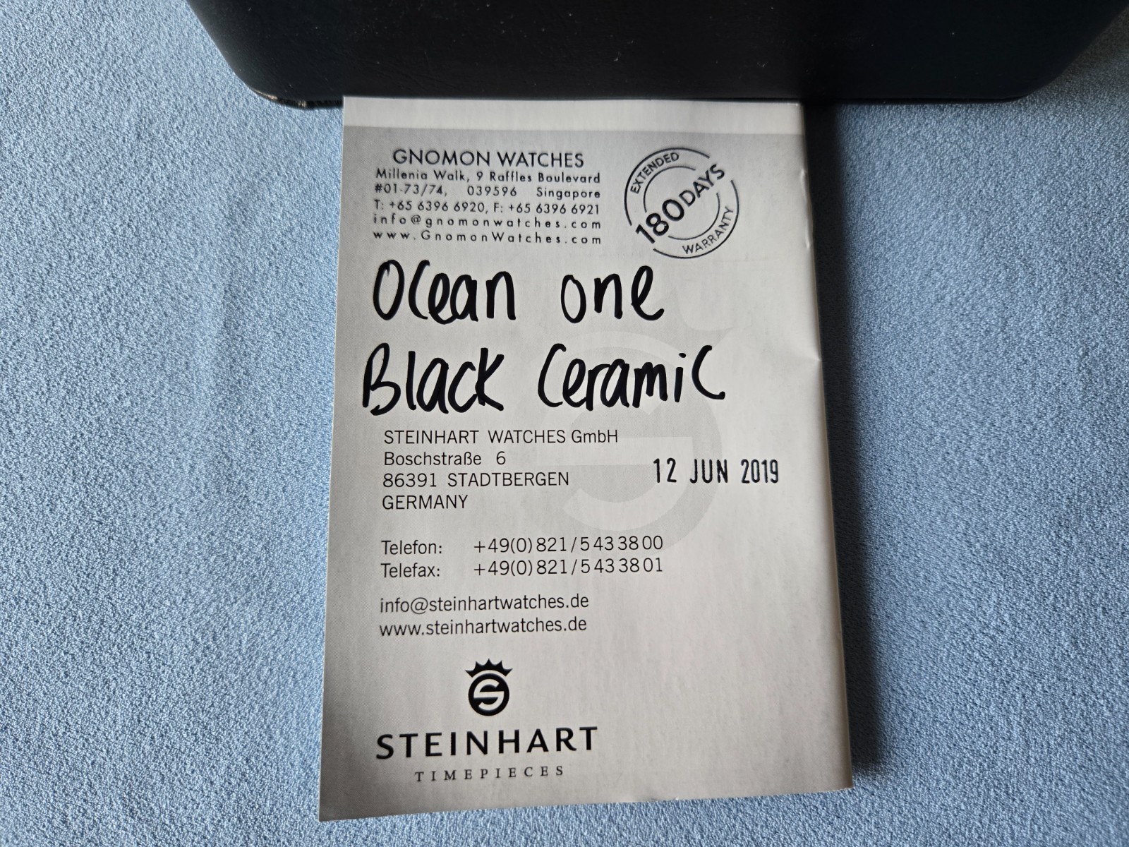 Steinhart Ocean 1 Black Ceramic Swiss Diver Watch 42mm
