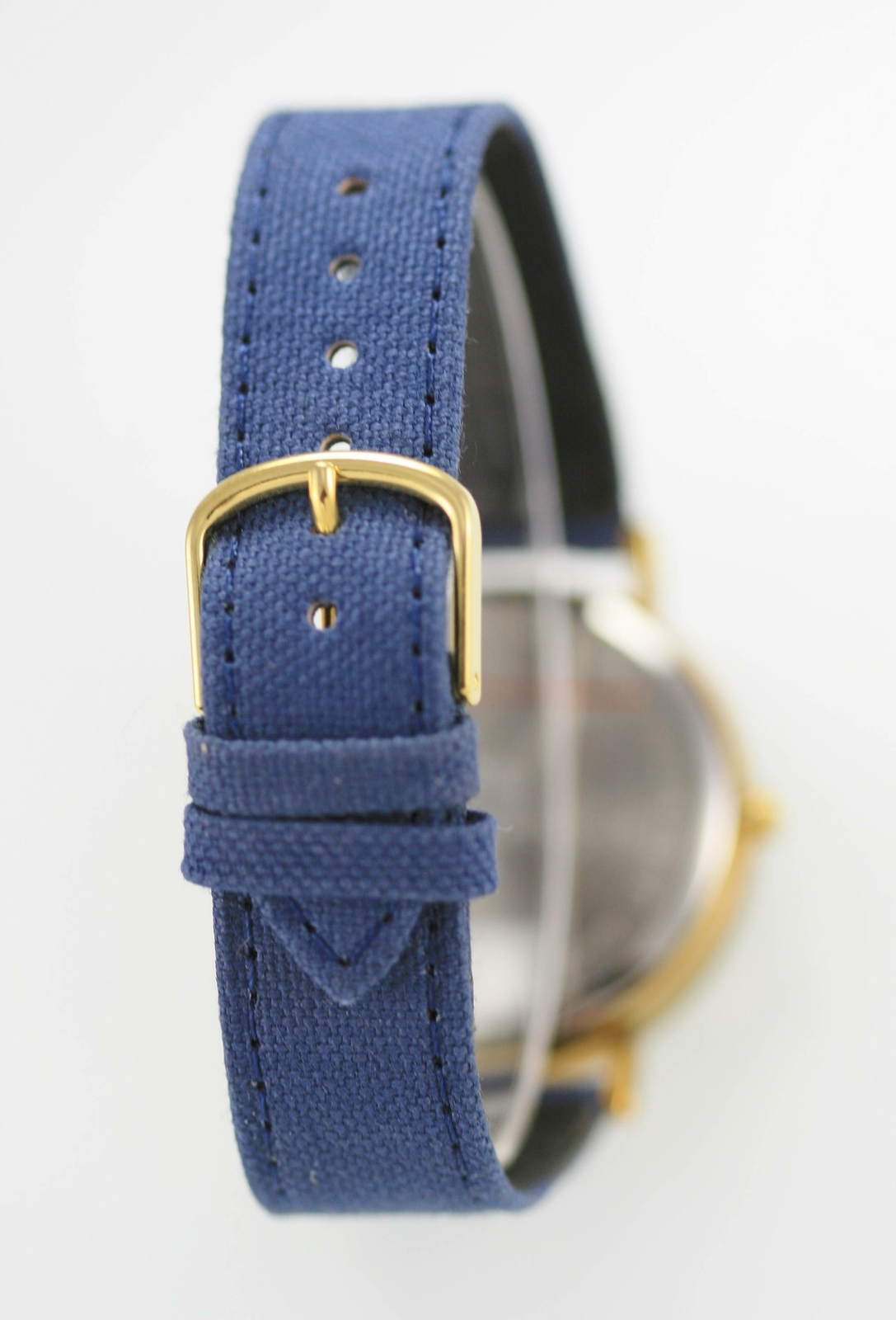 Scottsdale Polo Unisex Watch Stainless Gold Blue Canvas Leather White Quartz