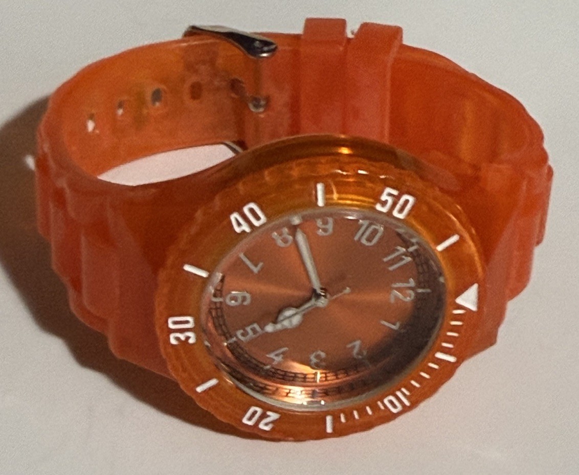 Orange Silicone Wrist Watch