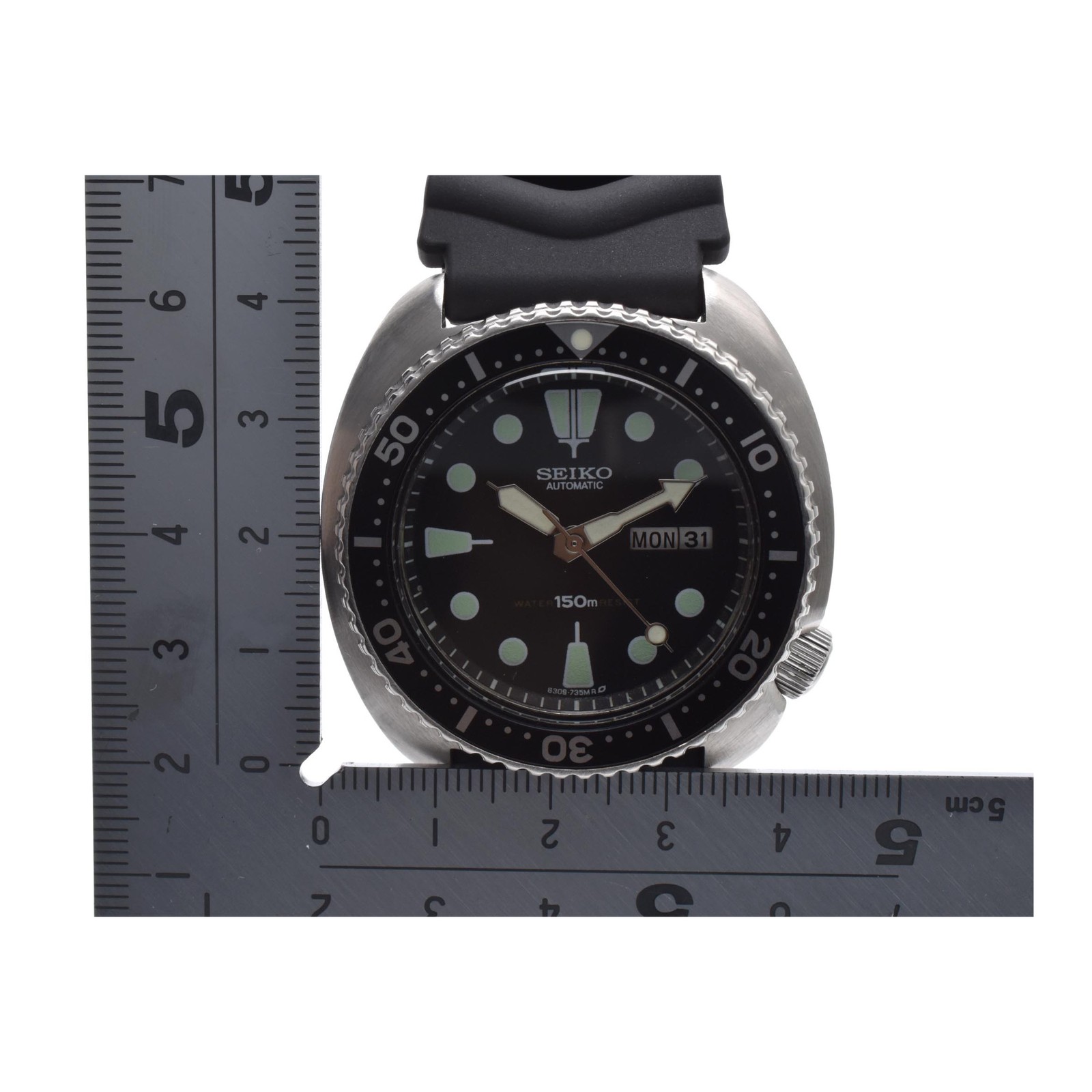 SEIKO Turtle 6309-7040 Automatic Vintage Diver Watch 150m Day Date Black 44mm