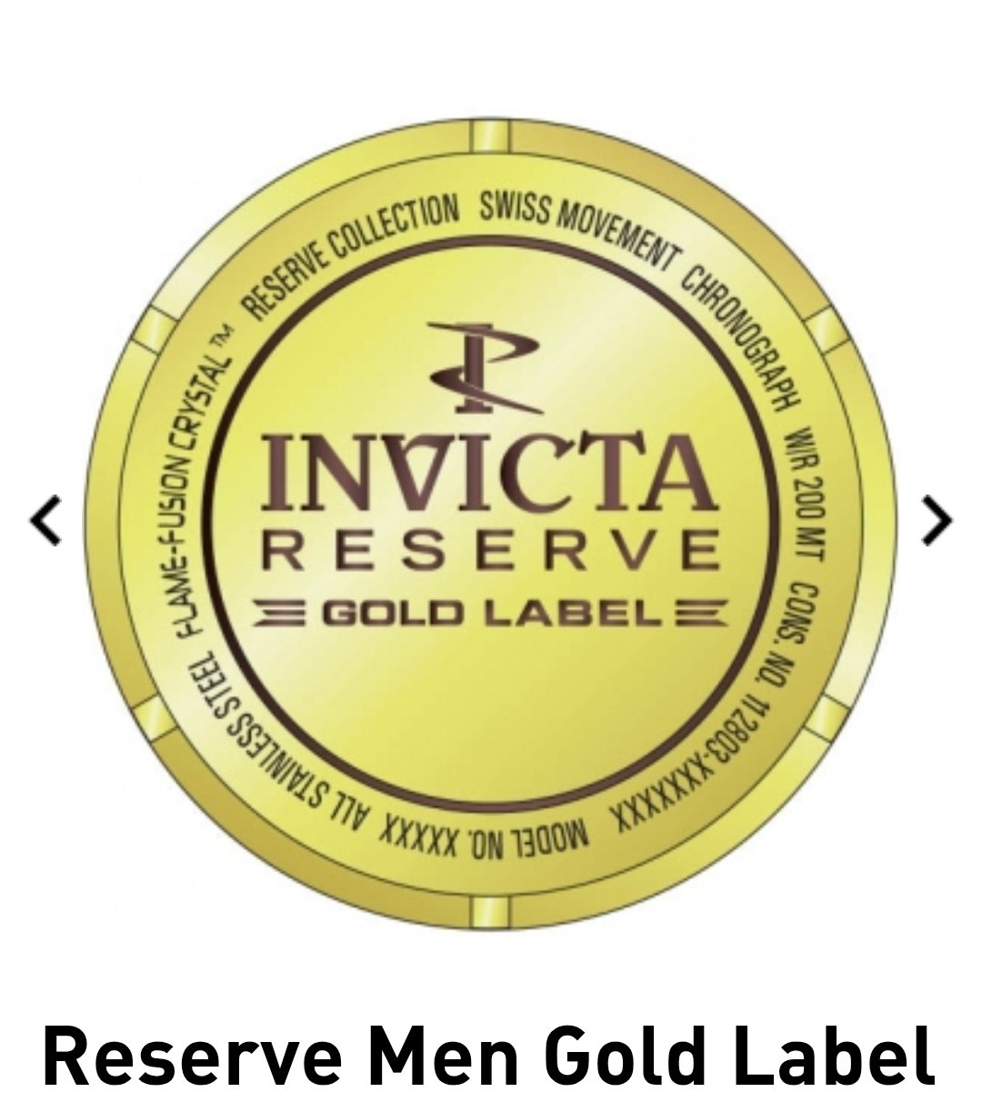 Invicta – Reserve CHAOS Gold LABEL – Swiss Z60 Chrono Gold Plated SS Mens Watch