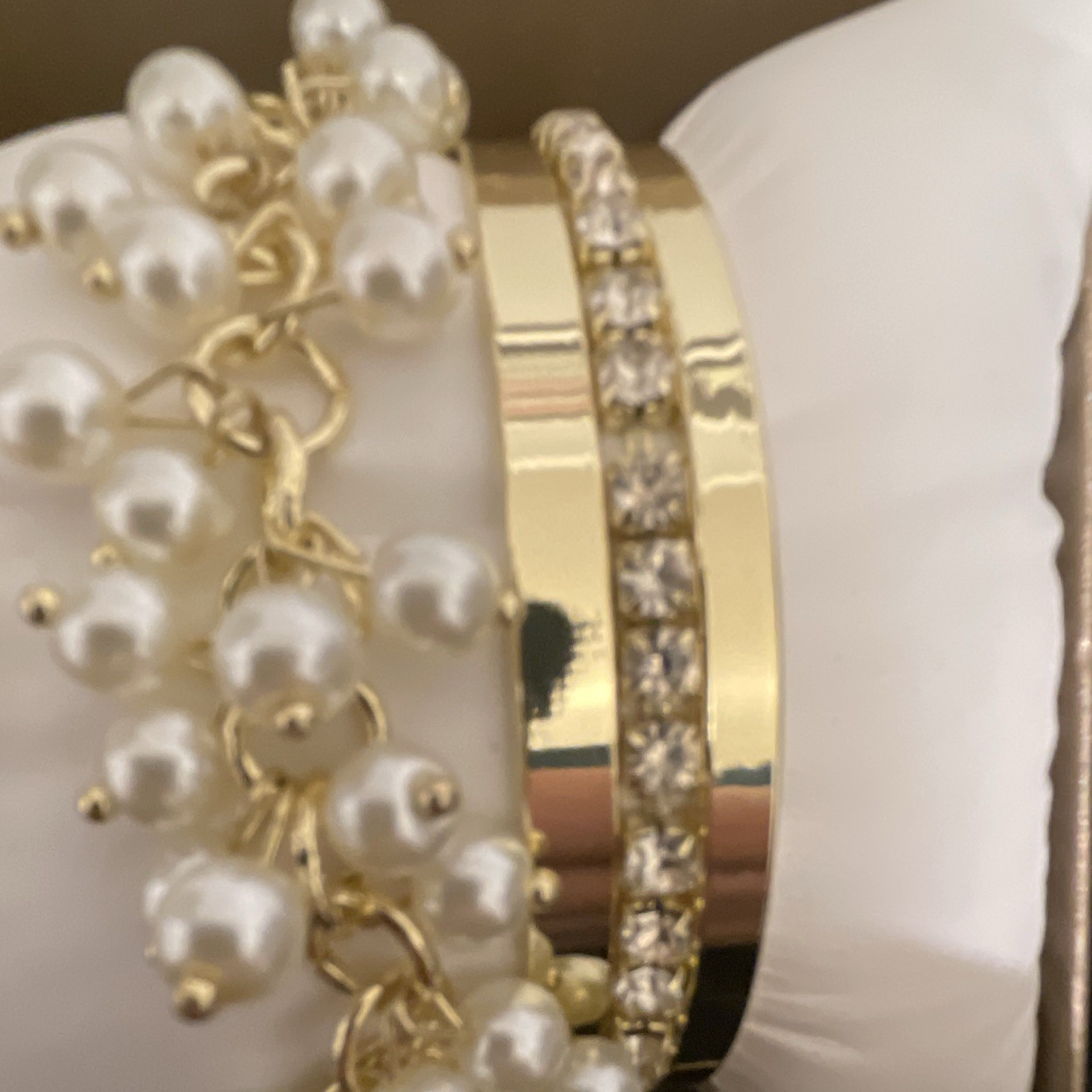 Folio Women’s Gold-Tone Analog Bracelet Watch & Bracelet Set, Roman Dial, Box