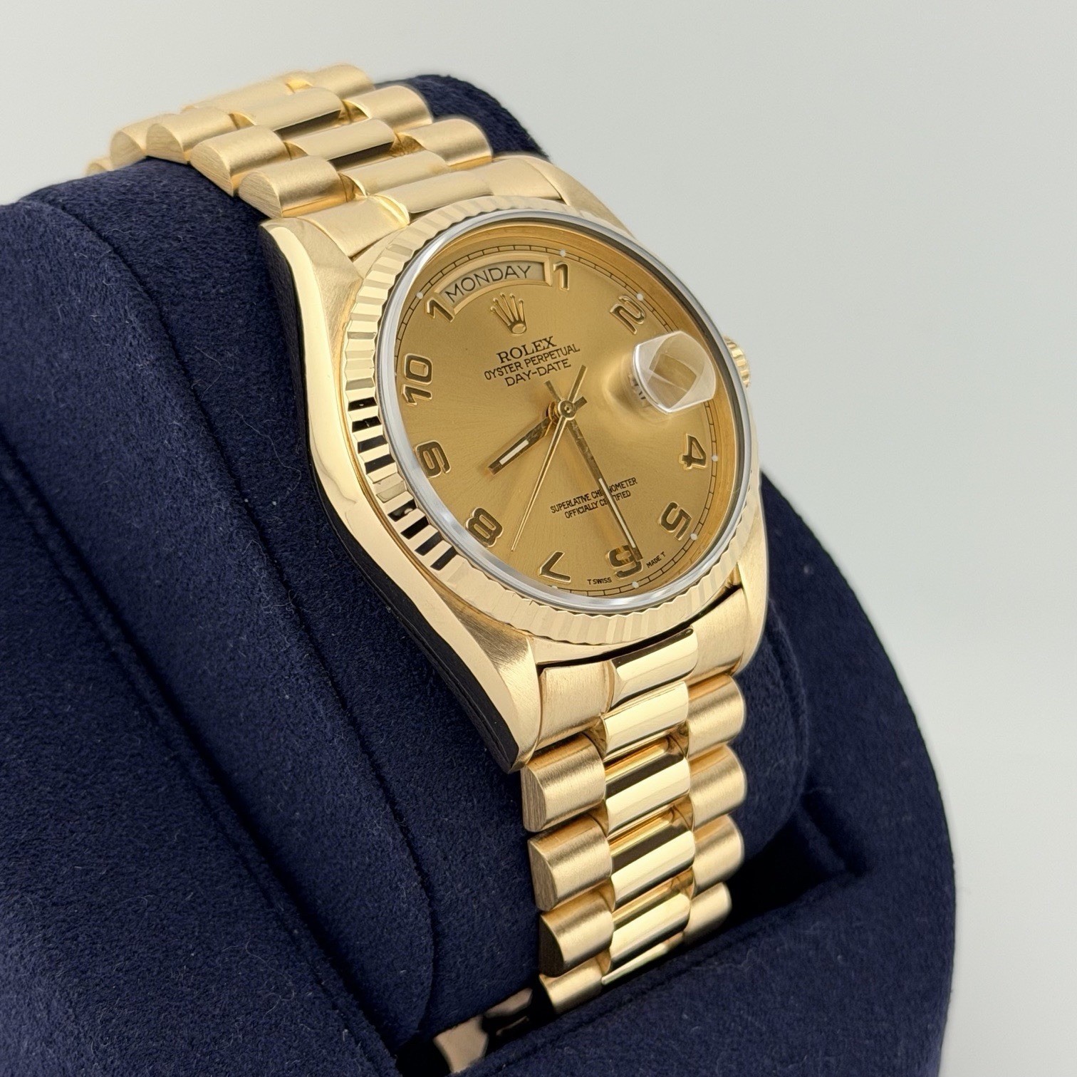 Rolex Day Date President 18038 36mm Champagne Arabic Dial 18k Yellow Gold