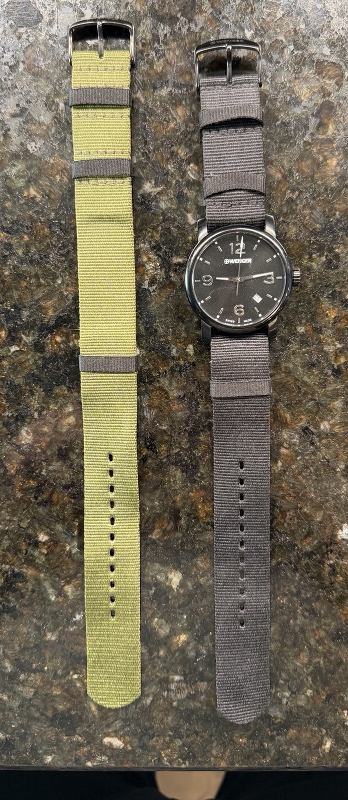 Wenger Swiss 1014.12 Men’s Watch Black Dial Sapphire Crystal 100M + 2 NATO Strap