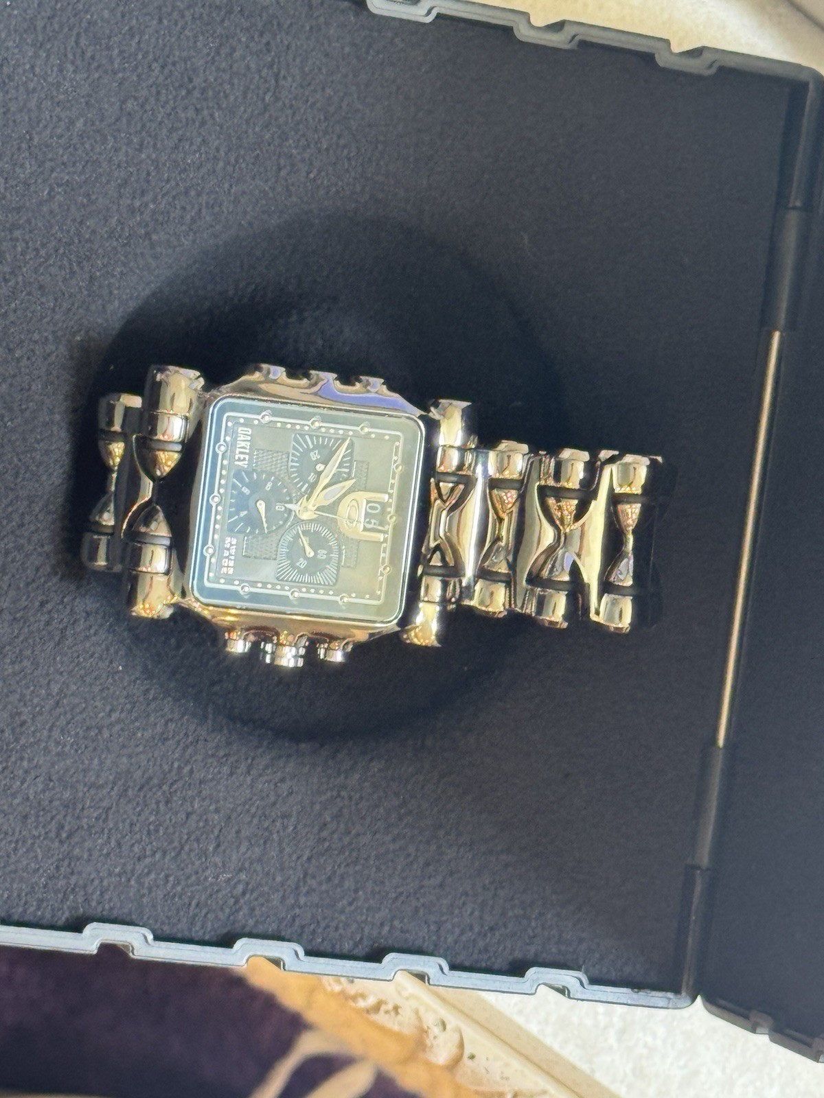 Oakley Minute Machine RARE Swiss Chronograph Quartz Watch 10 BAR Black Dial