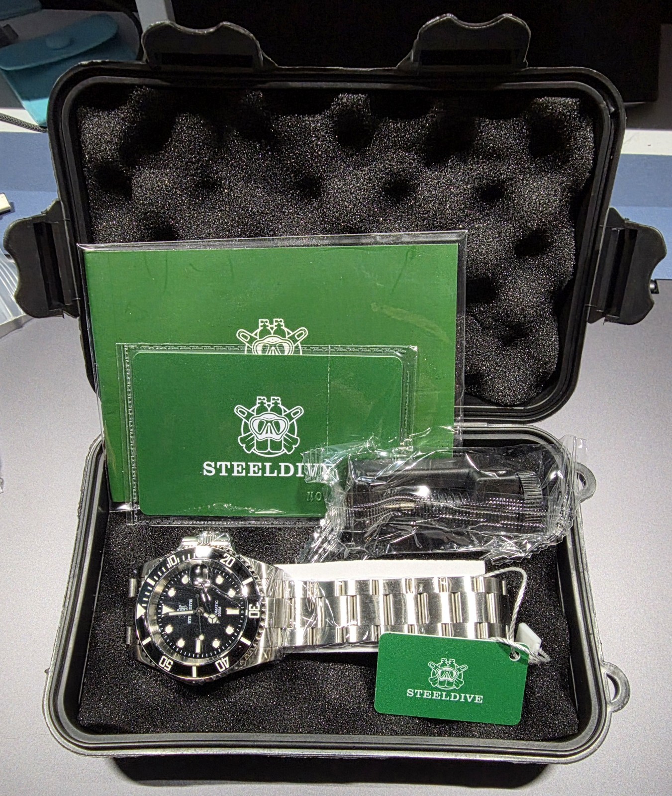 Steeldive Black SD1953 Seiko NH35 Automatic 300m Dive Watch Sapphire With Box