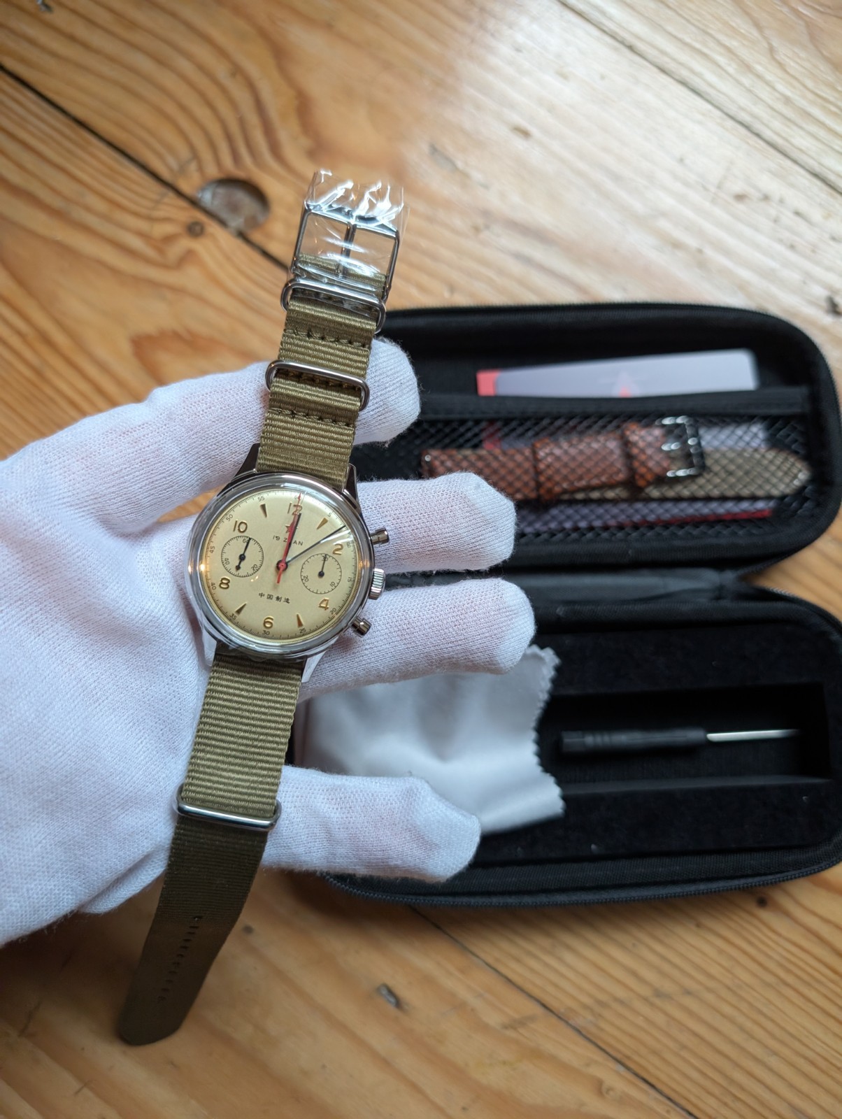 BNIB 38mm Seagull 1963 China Air Force Pilot Chronograph ST1901 Mechanical Watch