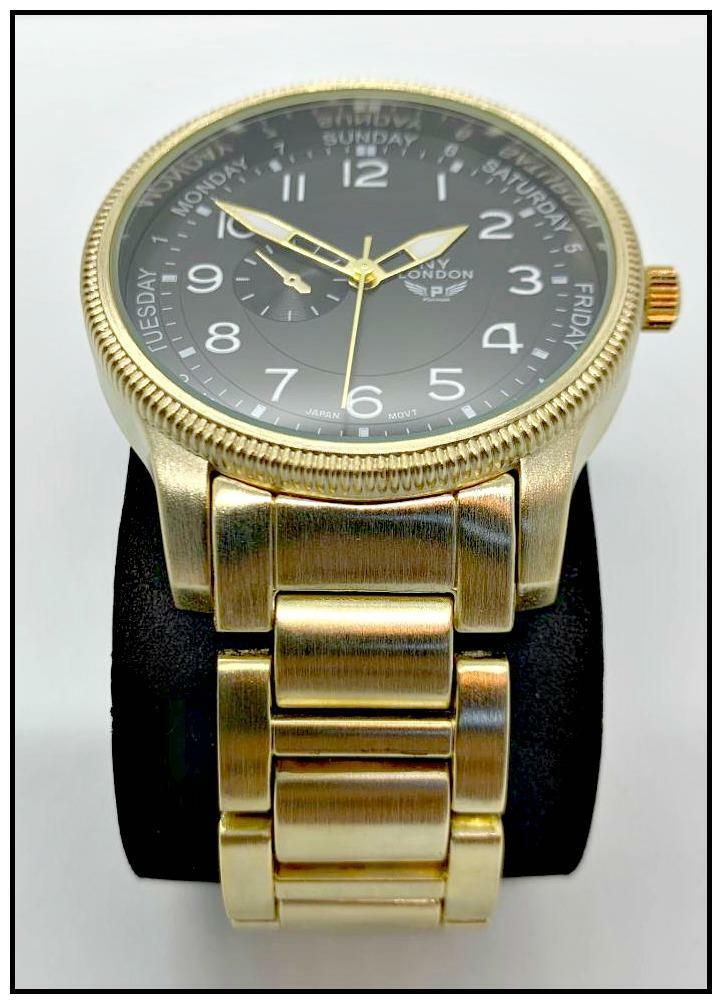 Men’s CLASSY ELEGANT DIVER Round Gold LUXURY Designer Fashion WRIST WATCH 45mm