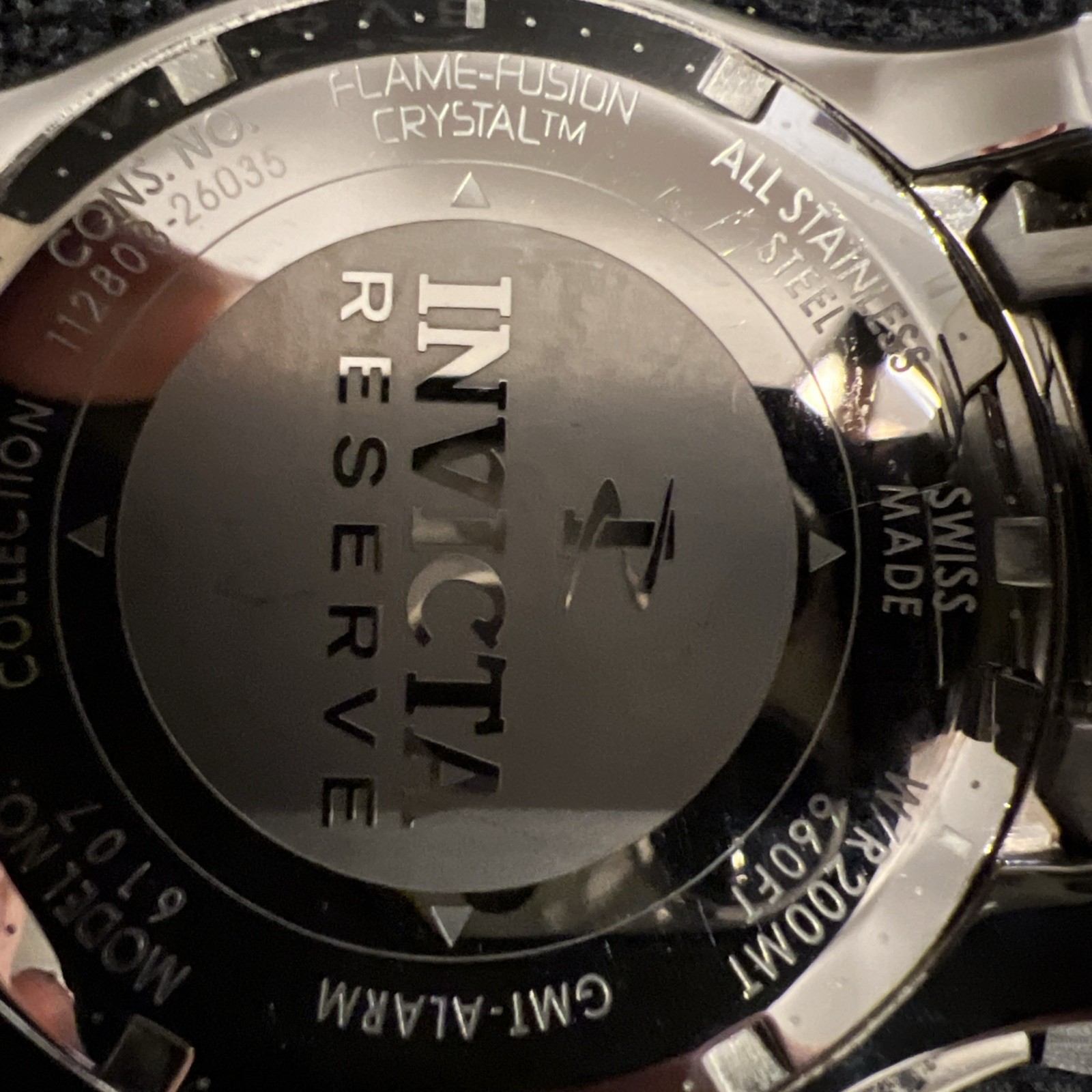 Invicta Reserve excursion Swiss GMT Model 6107 Stainless Steel need battery