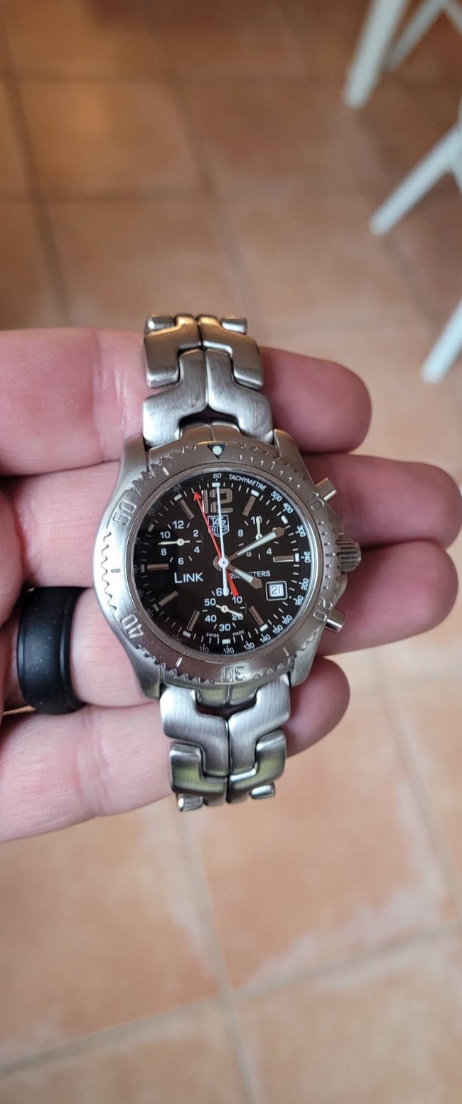 TAG Heuer CT1111.BA0550 Mens Link Chronograph Watch Black Silver Jason Bourne