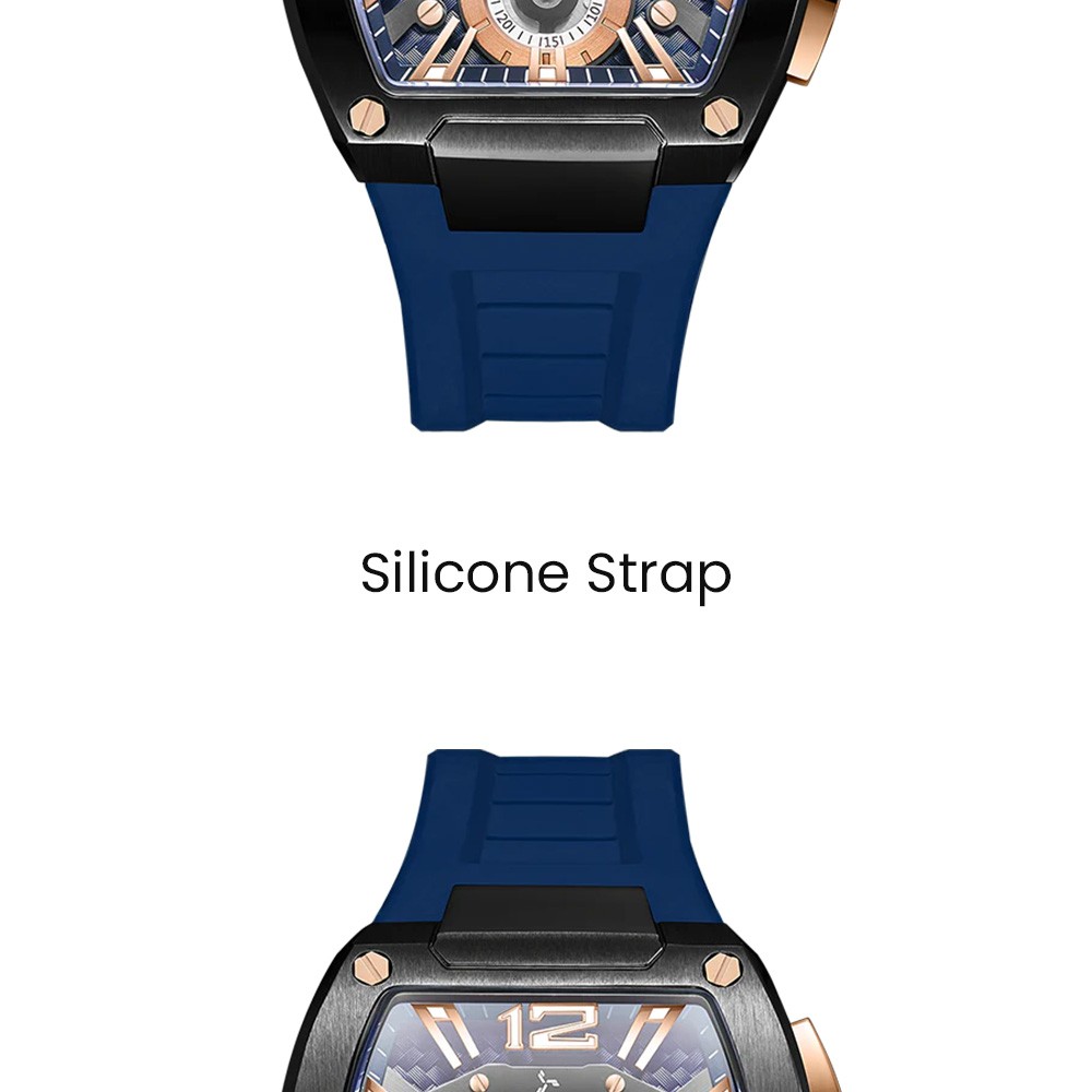 Tornado Xenith Men’s Multi Function Watch | Blue Dial, 43x54mm, 100 m (10 ATM)