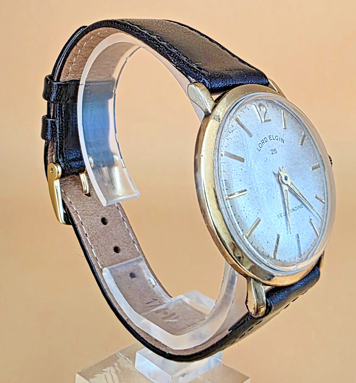 Vintage 1961 Men’s LORD ELGIN 25 Jewel Self-winding 10K GF Bezel Swiss Watch Box