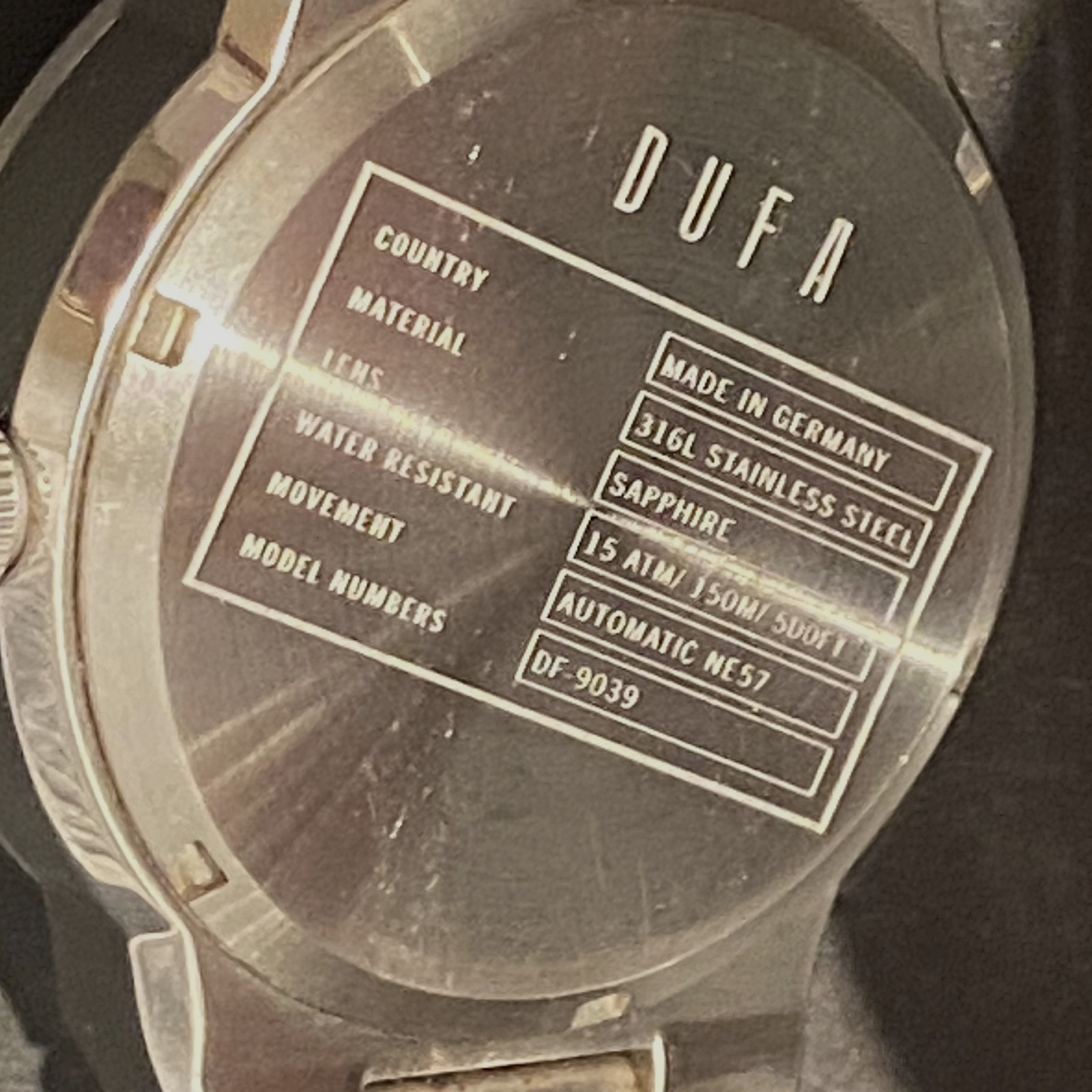 DuFa Gunter Automatic Watch DF-9039-55 43mm Case Power Reserve Made in Germany