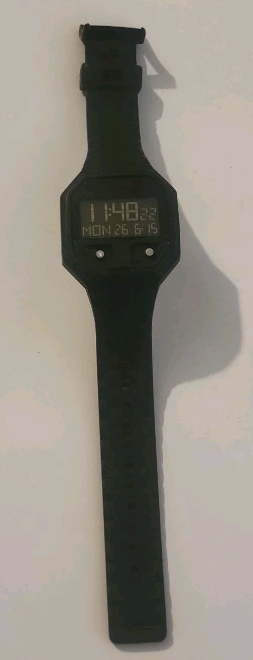 Nixon The Re-Run P Robot Rock Digital Watch Black Polycarbonate 100M For Parts
