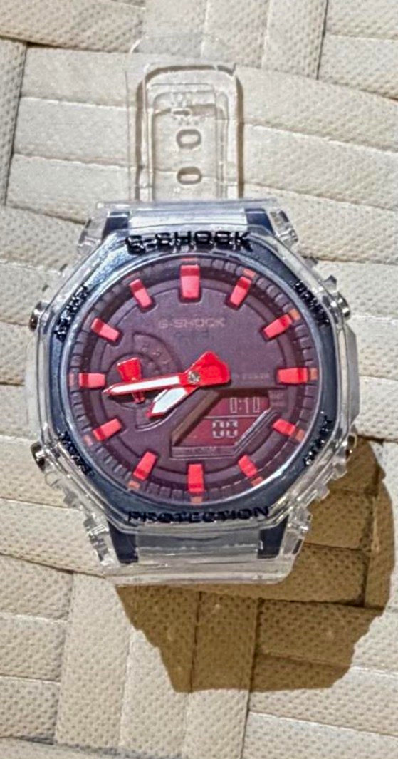 G-SHOCK GA-2100 Analog-Digital Quartz Resin Watch Black/Red Dial 200m Shock